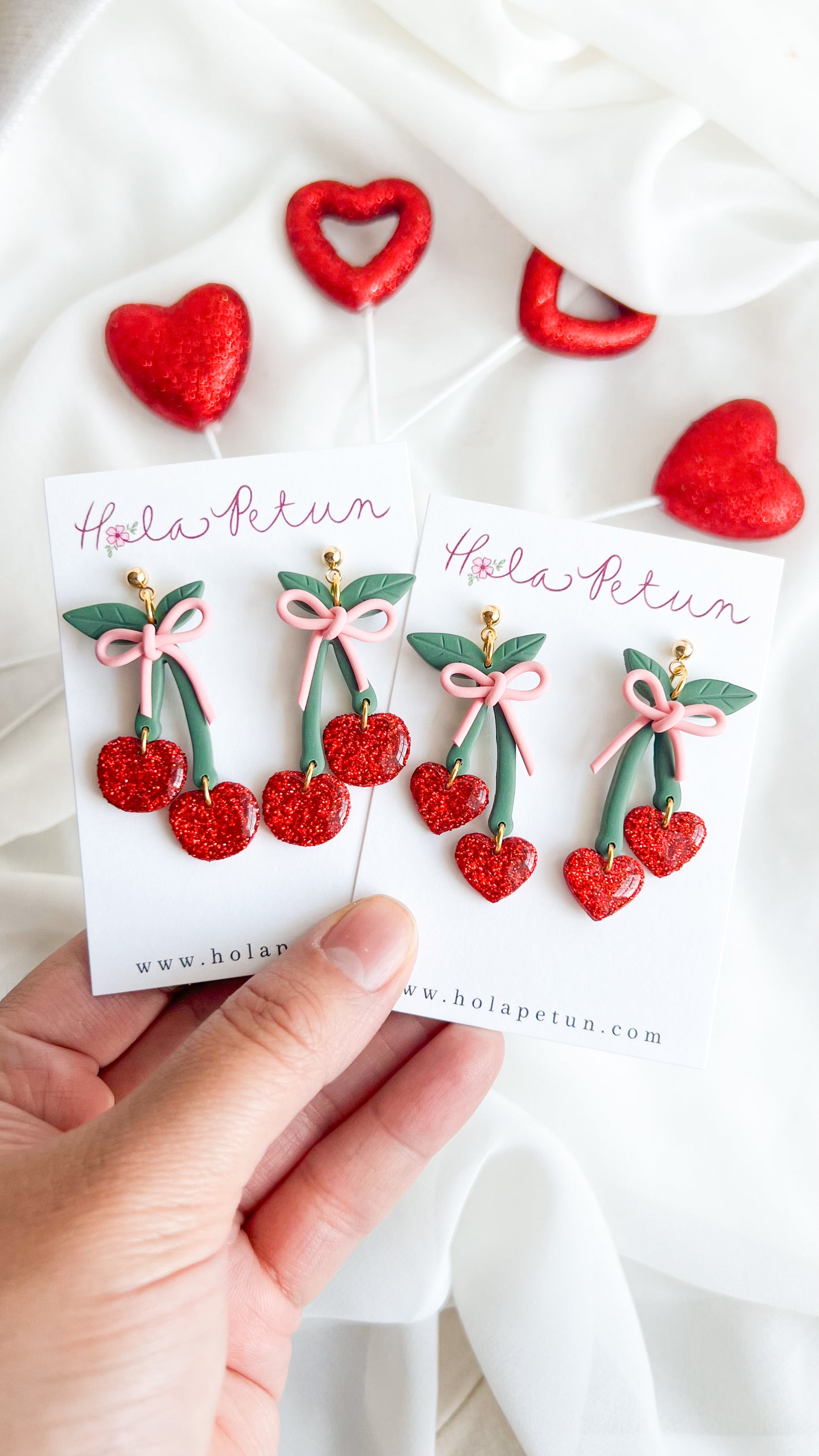 Cherry Bow Earrings