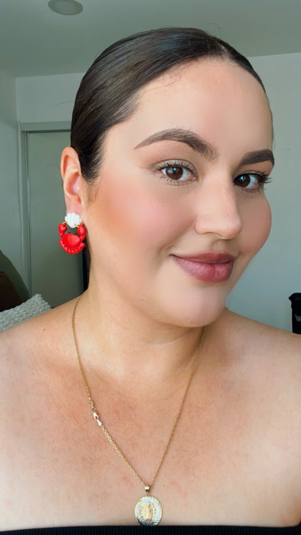 Red Crustacean Earrings