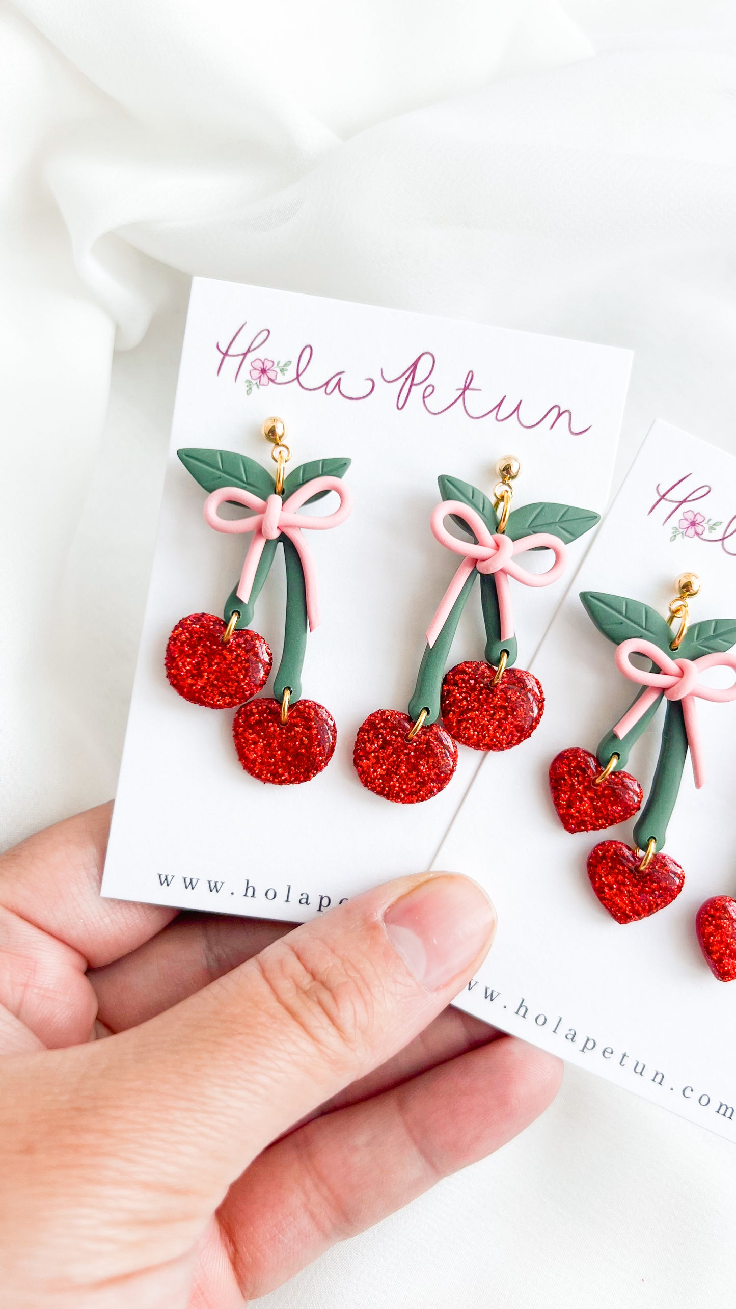 Cherry Bow Earrings