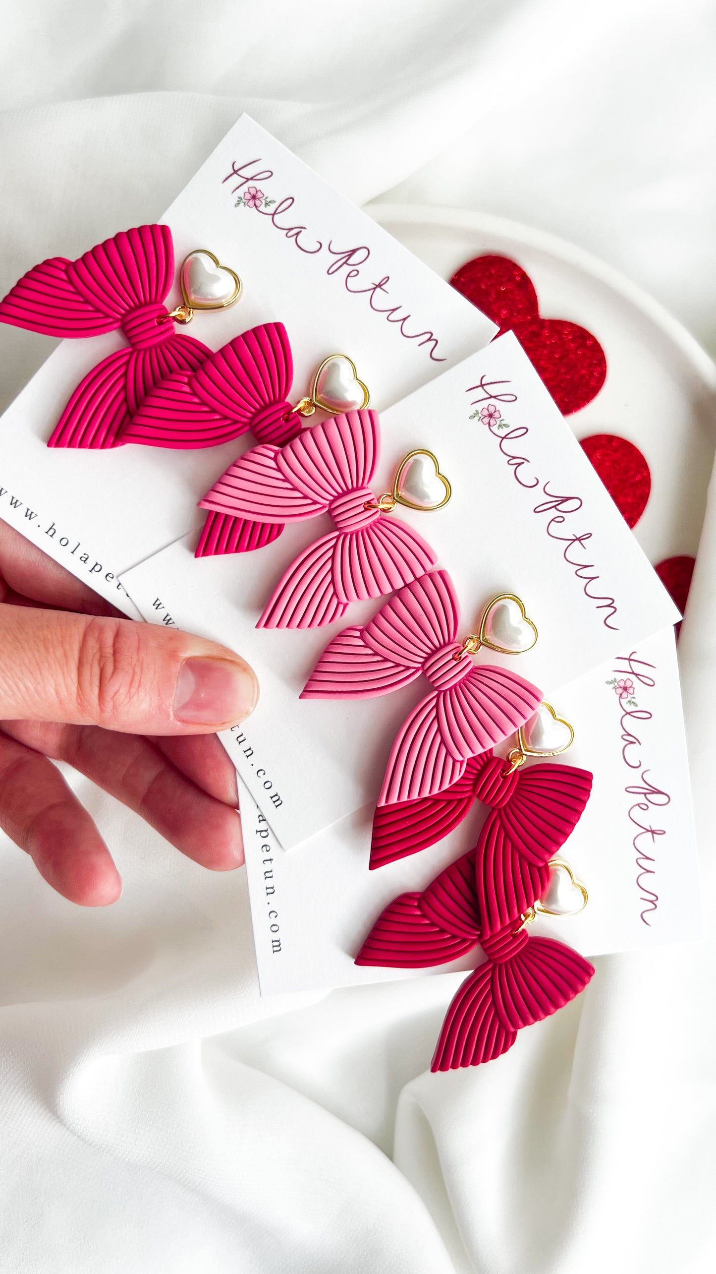 Lined Bow Earrings