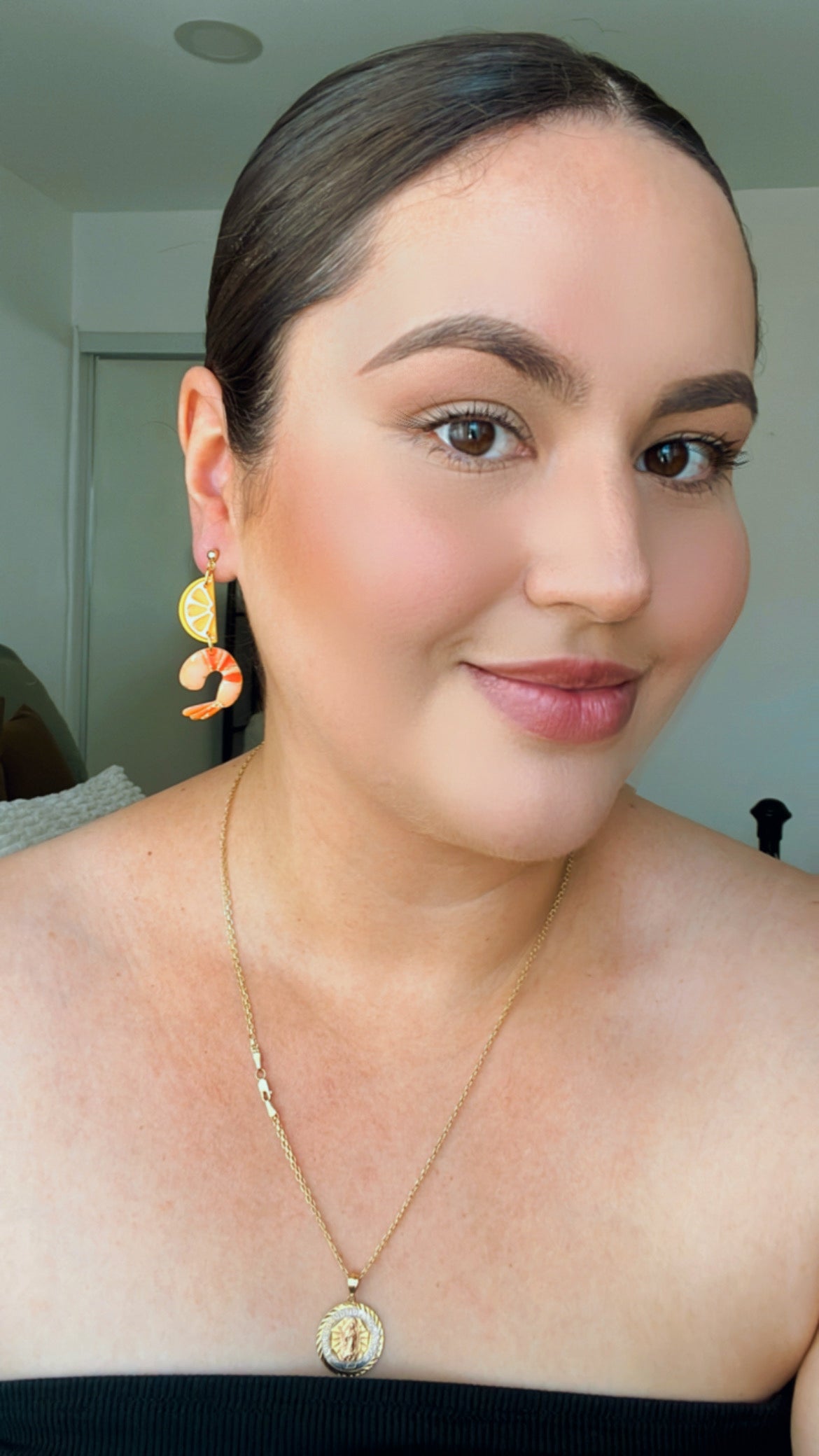 Shrimp and Lemon Duo Earrings