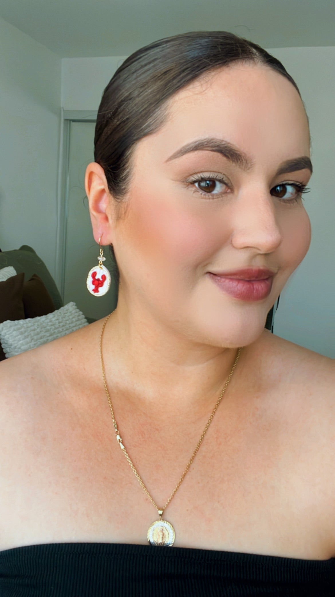 Framed Lobster Dangle Earrings