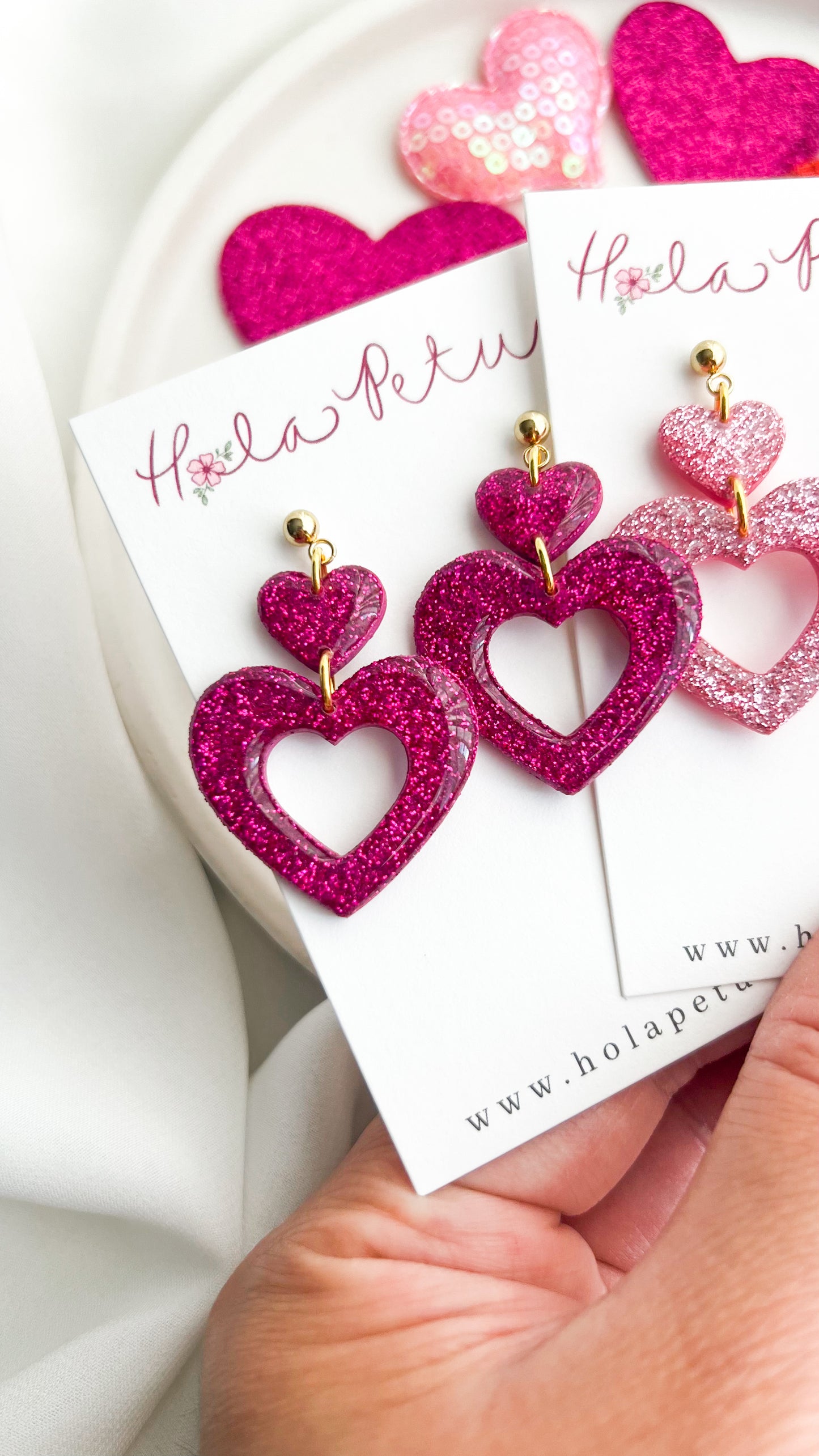 Hollow Heart Dangle Earrings