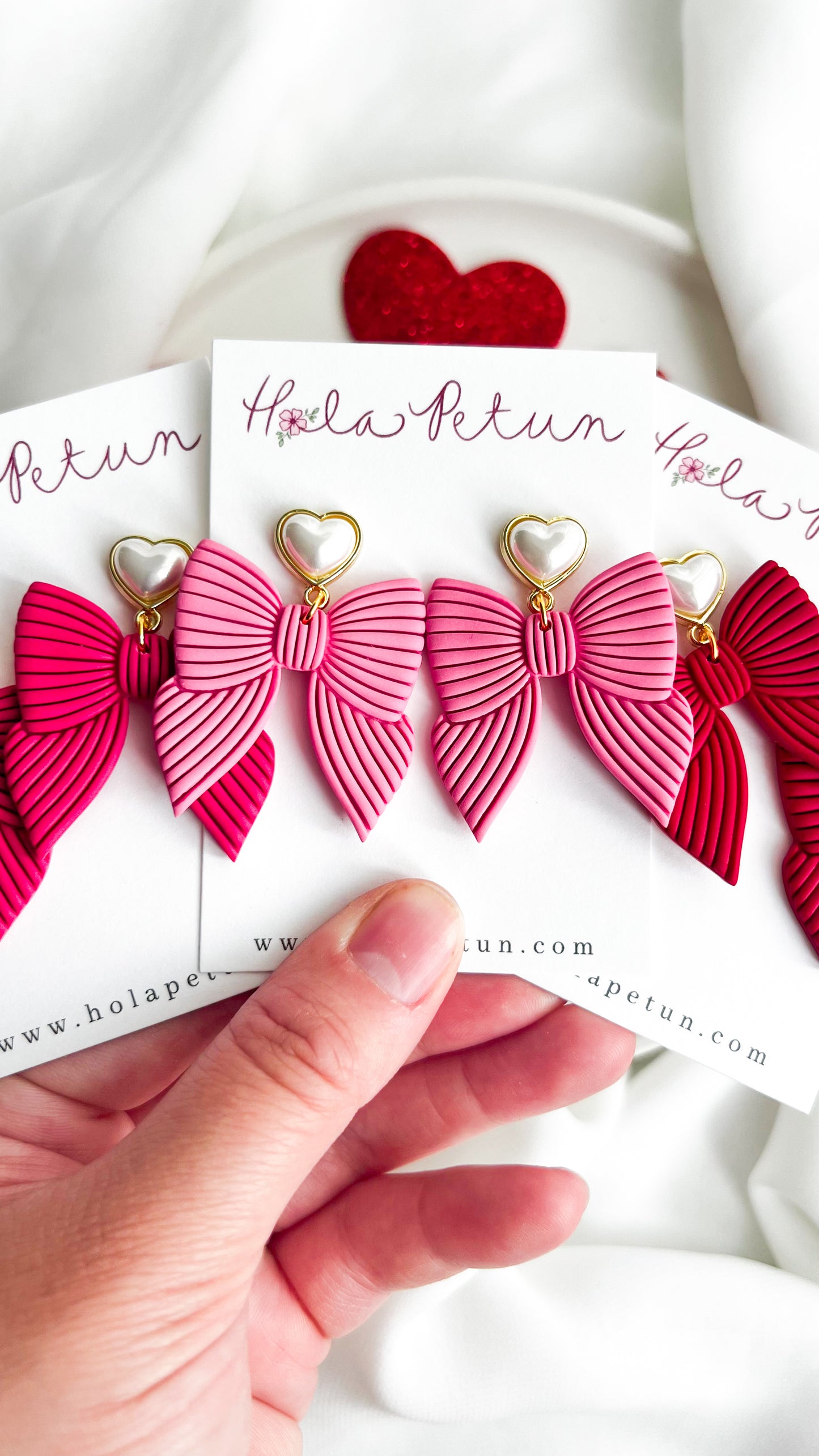Lined Bow Earrings