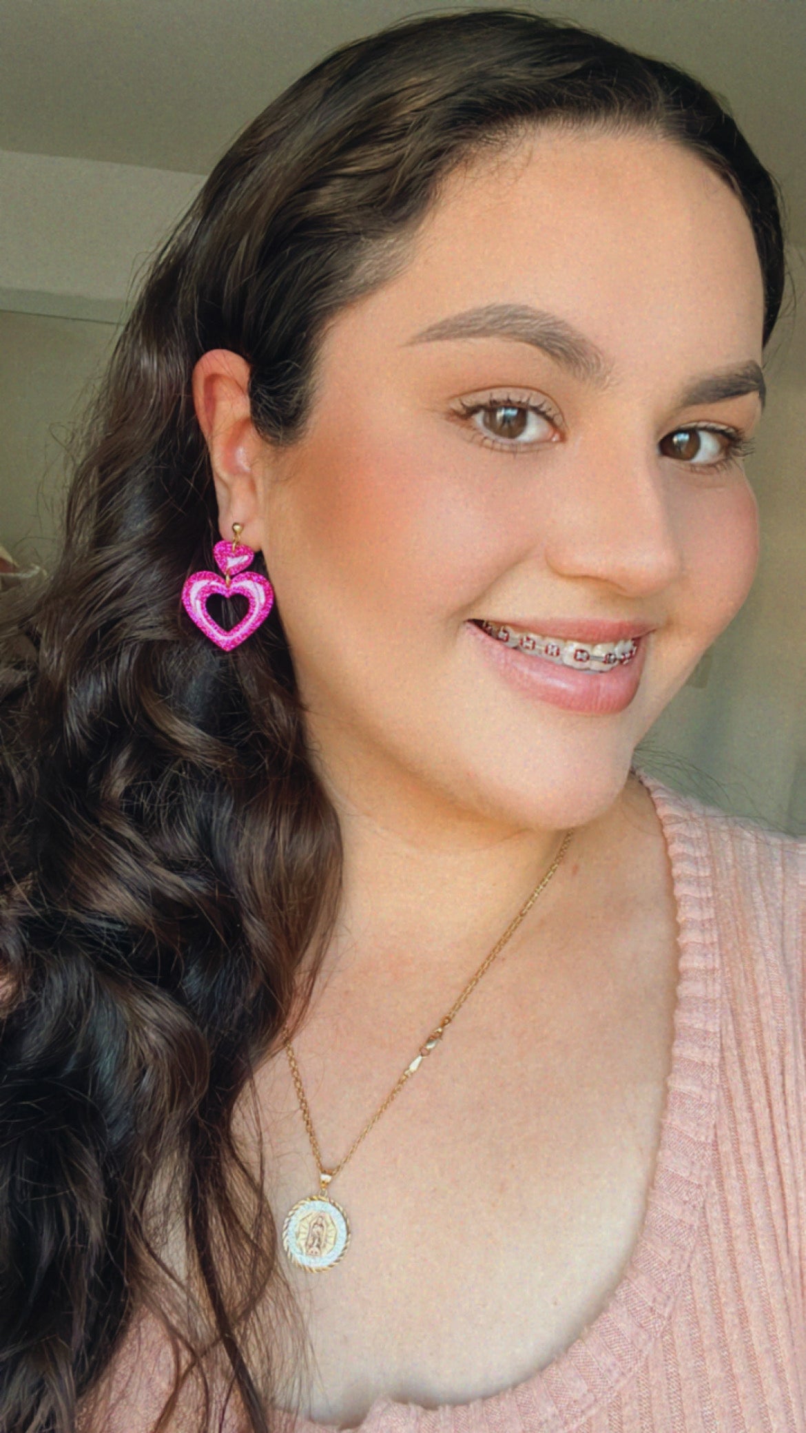 Hollow Heart Dangle Earrings