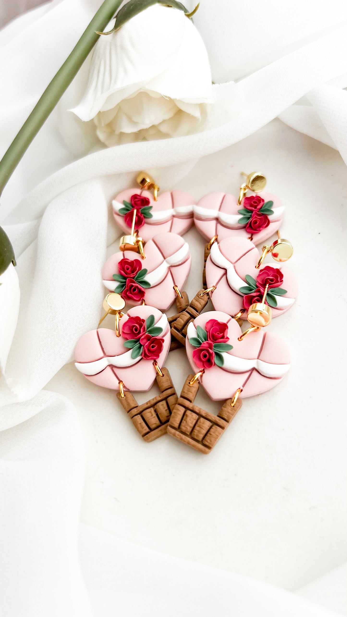 Heart Hot Air Balloon Earrings