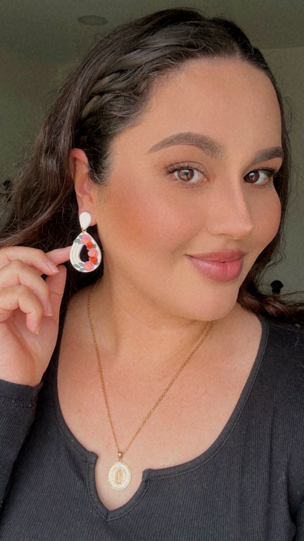 Yellow Teardrop Floral Earrings