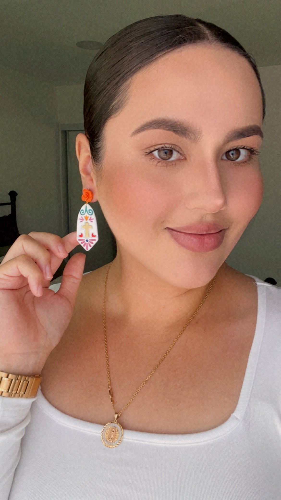 Golden Cross Earrings
