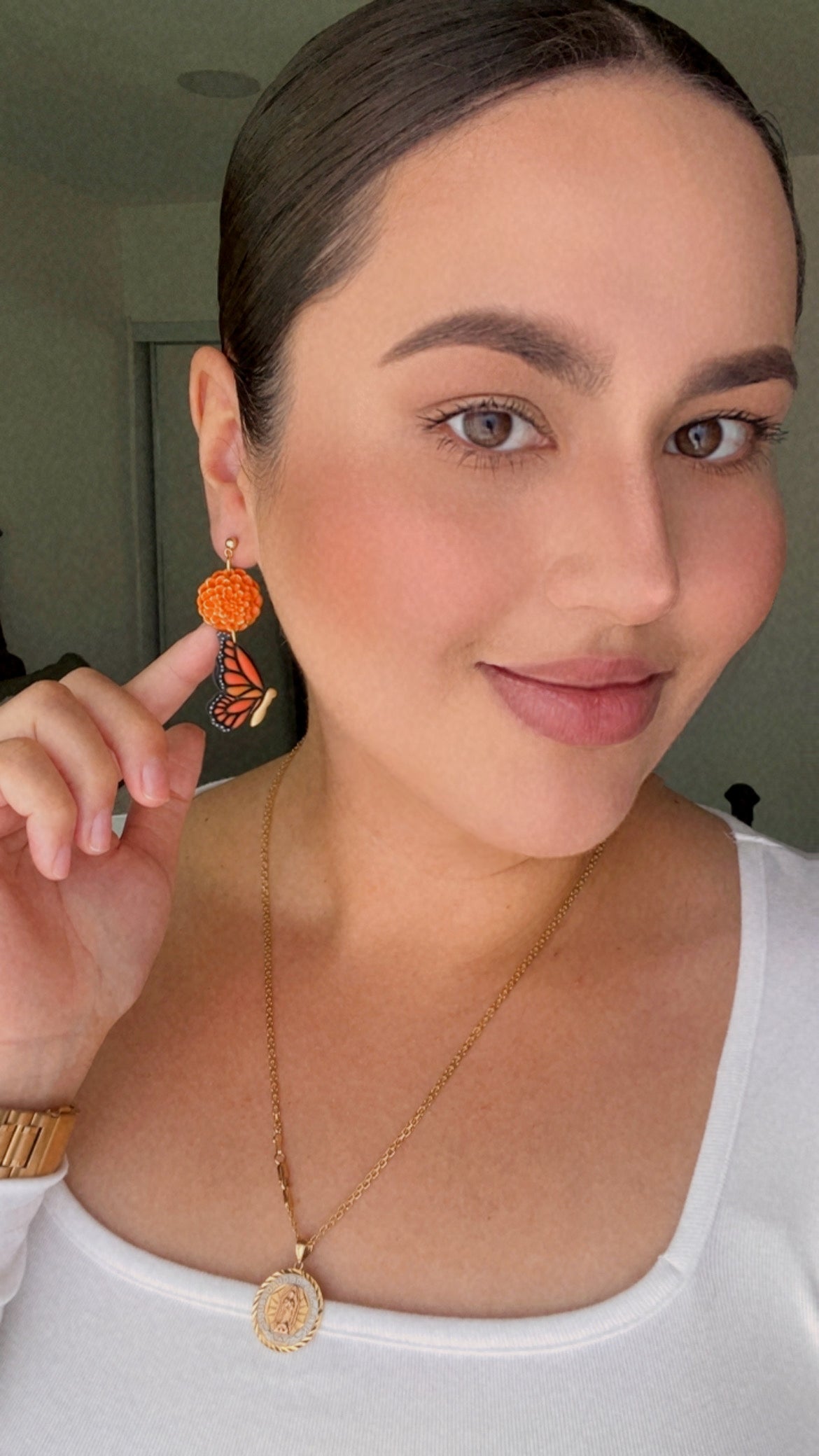 Monarch and Cempasuchil Earrings