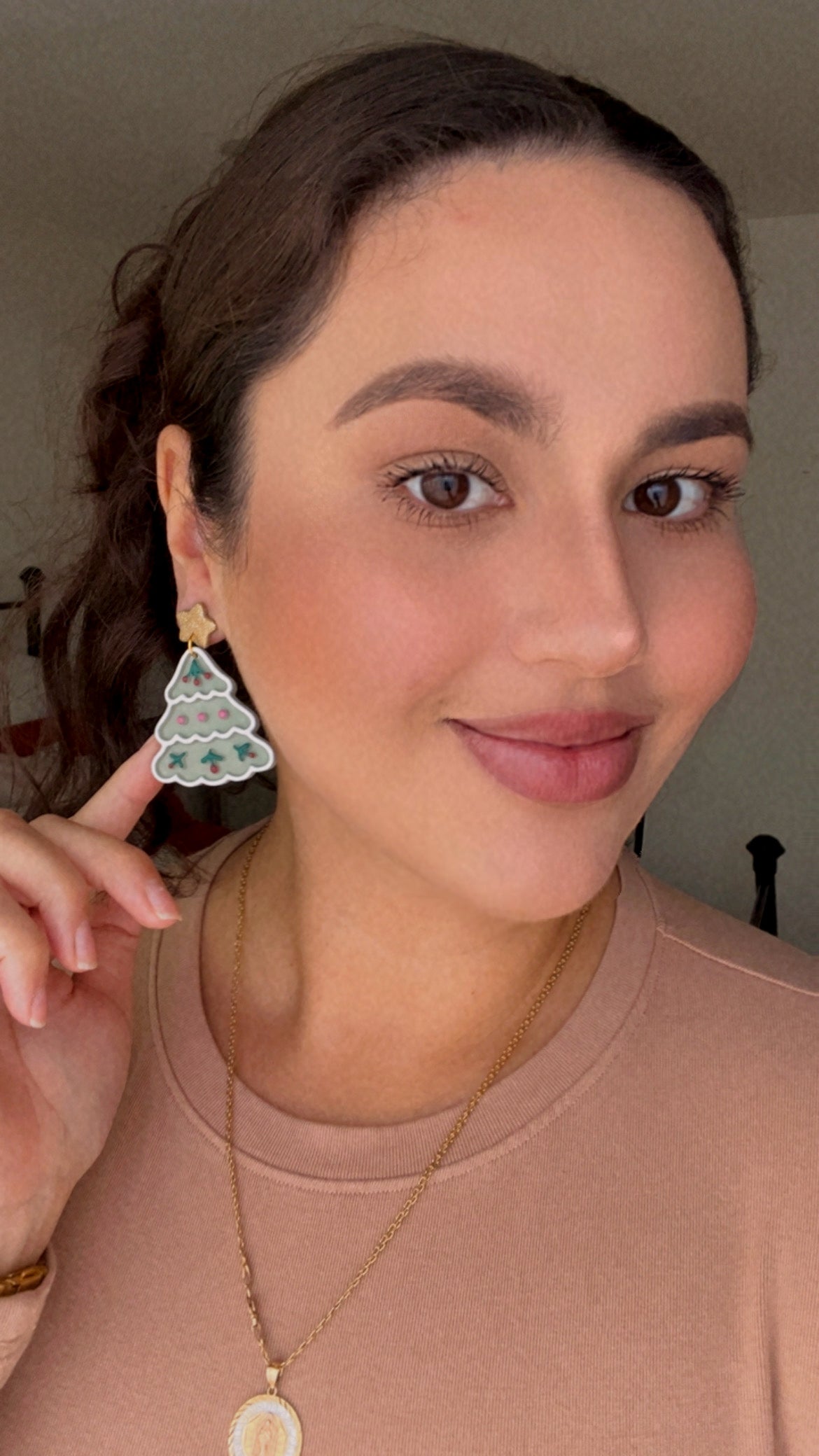 Folk Christmas Tree Earrings