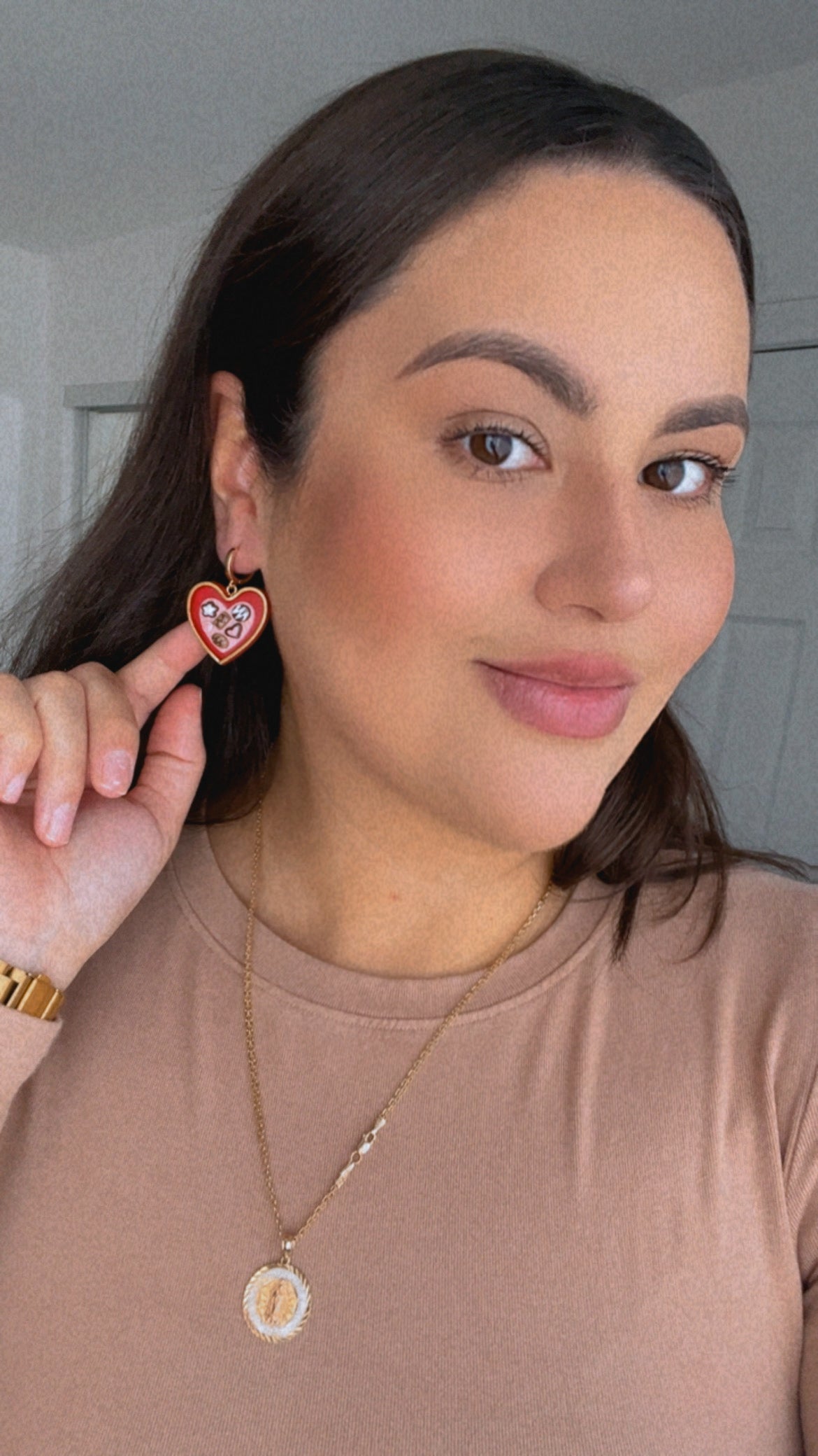 Chocolate Heart Box Huggie Earrings