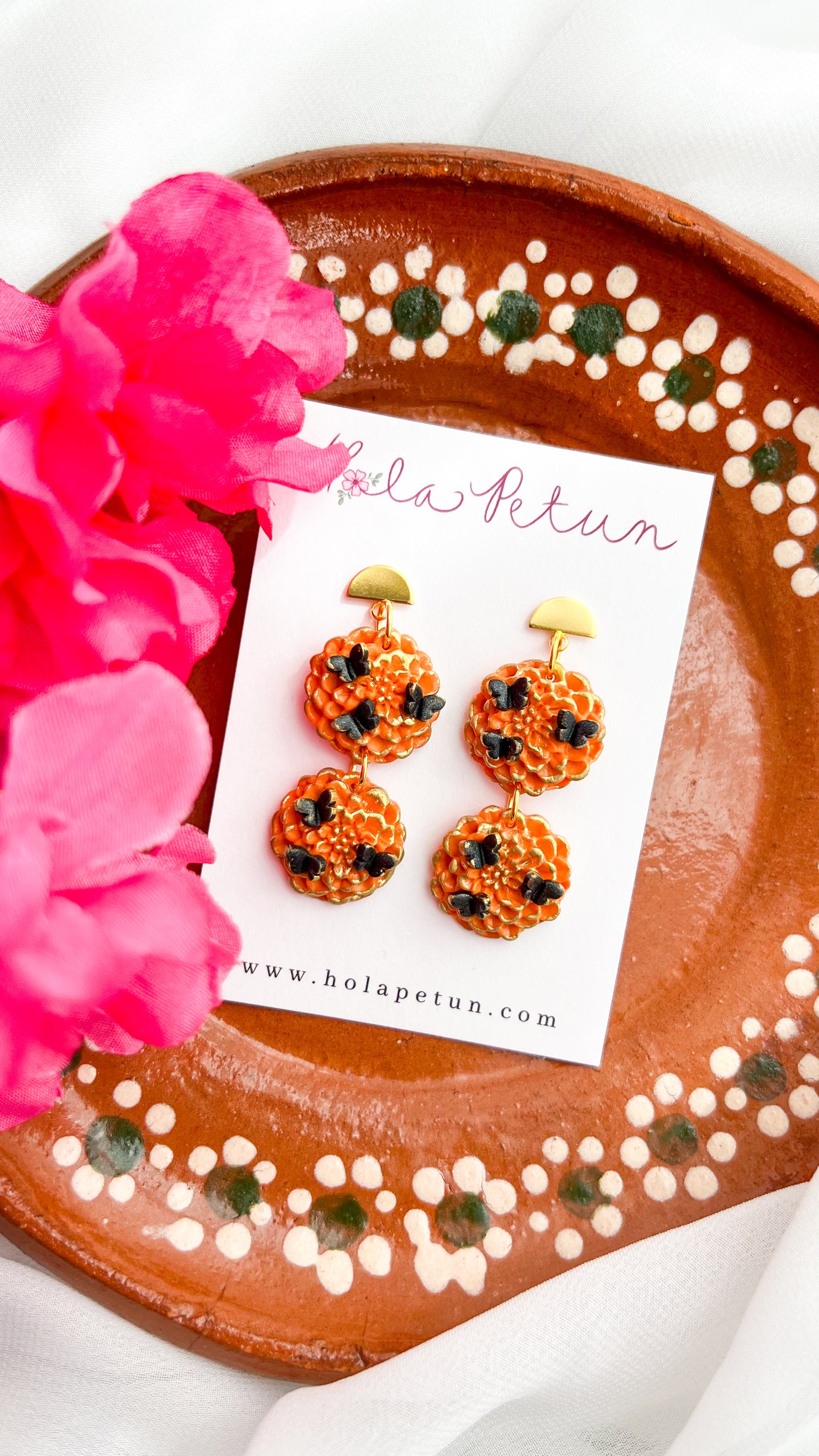 Tiered Cempasuchil Earrings
