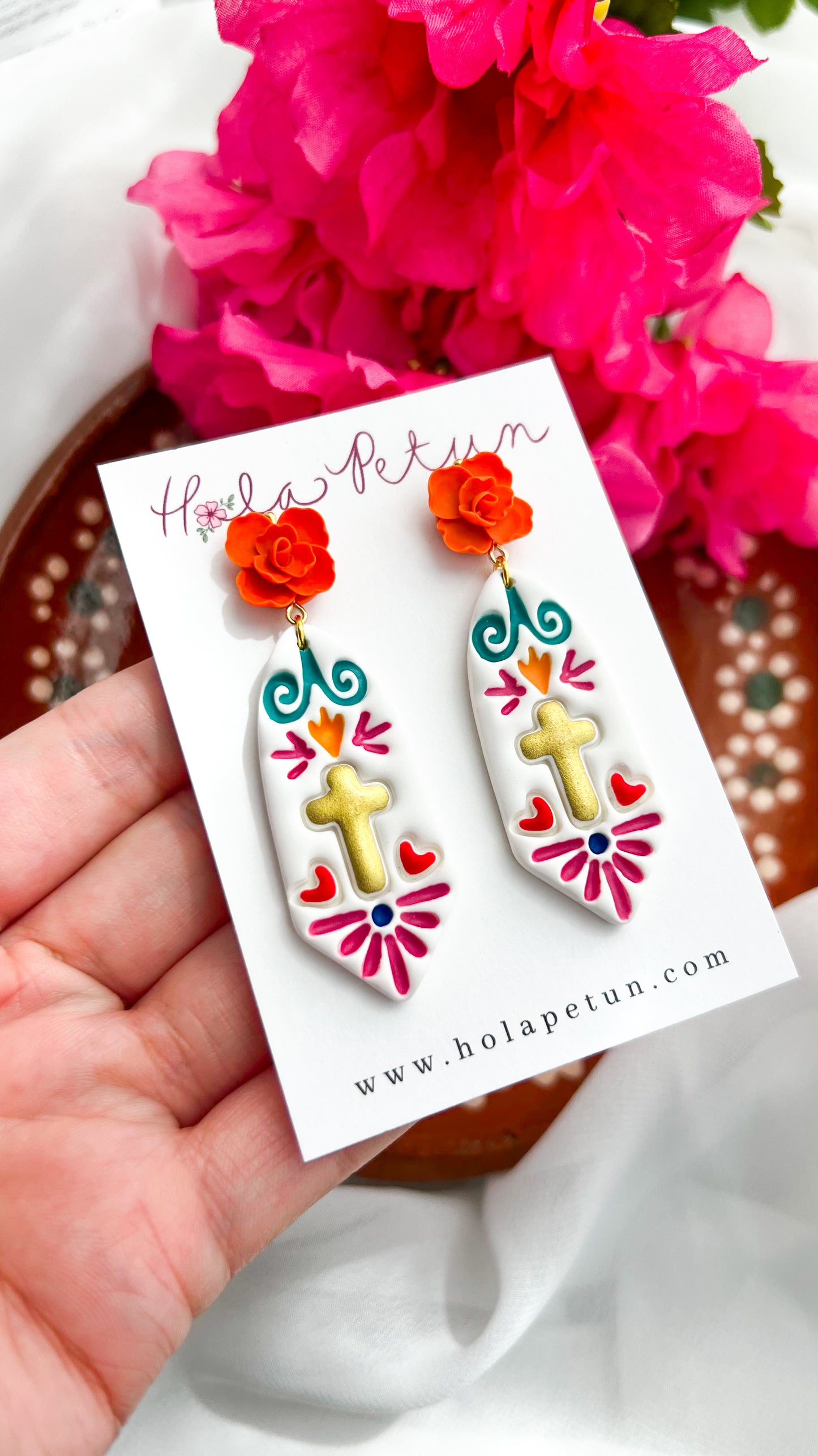 Golden Cross Earrings
