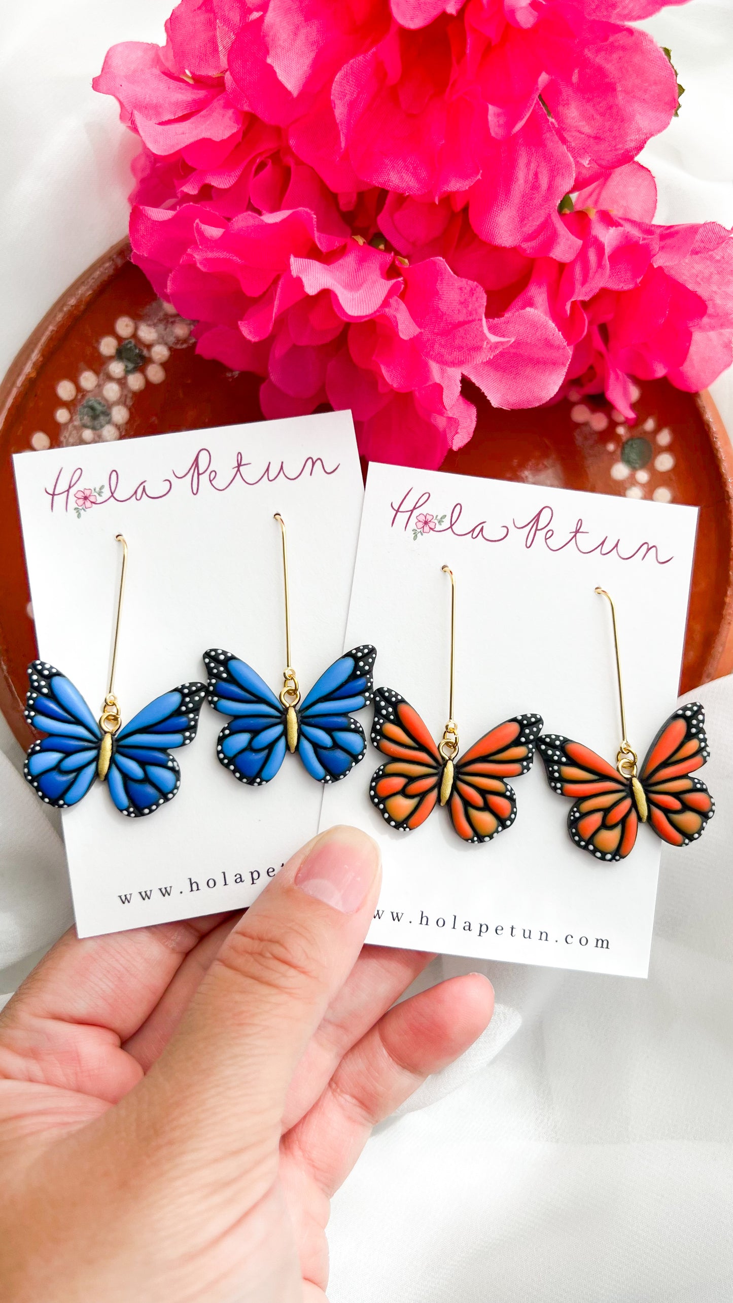 Monarch Butterly Dangle Earrings