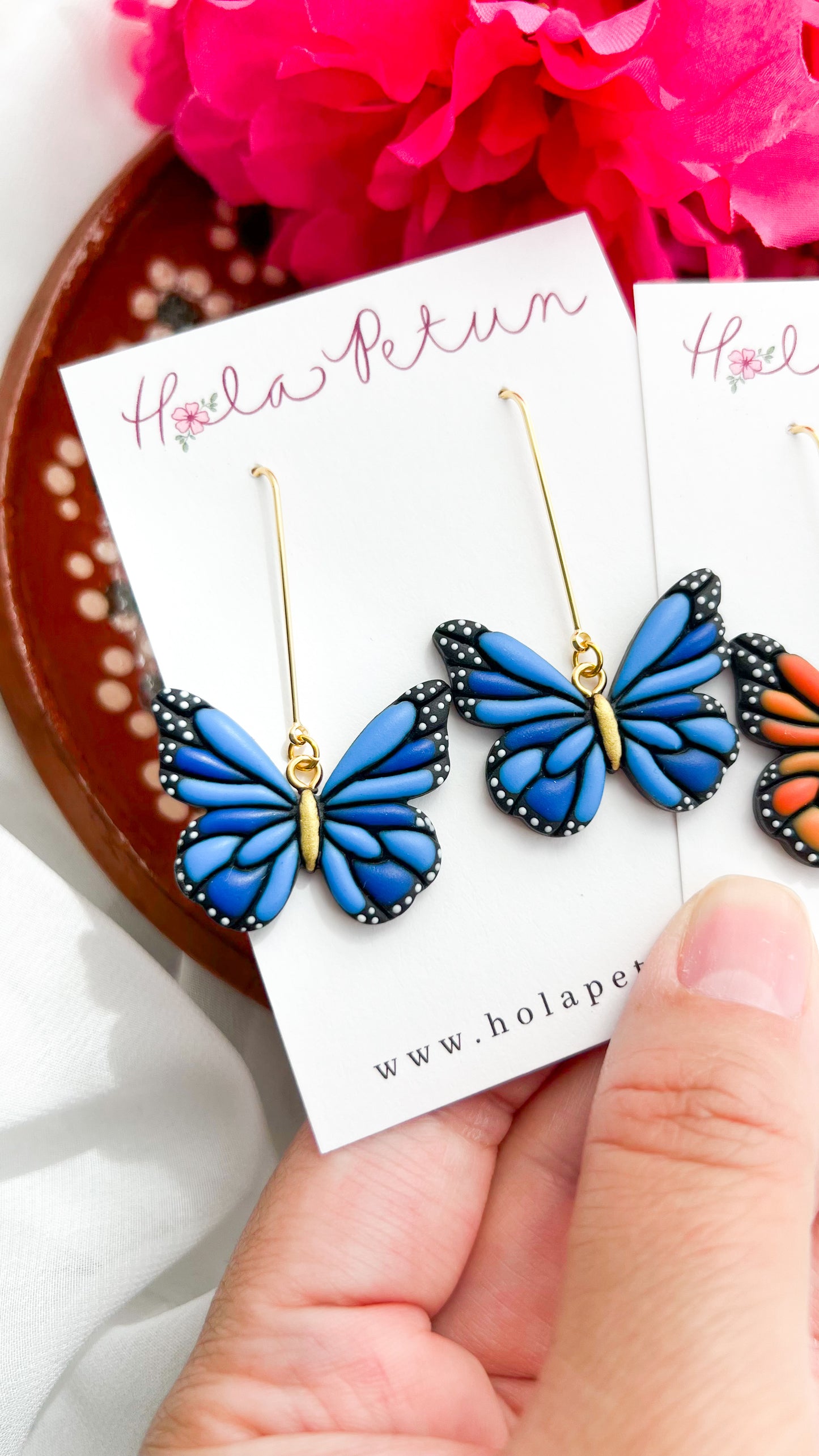 Monarch Butterly Dangle Earrings