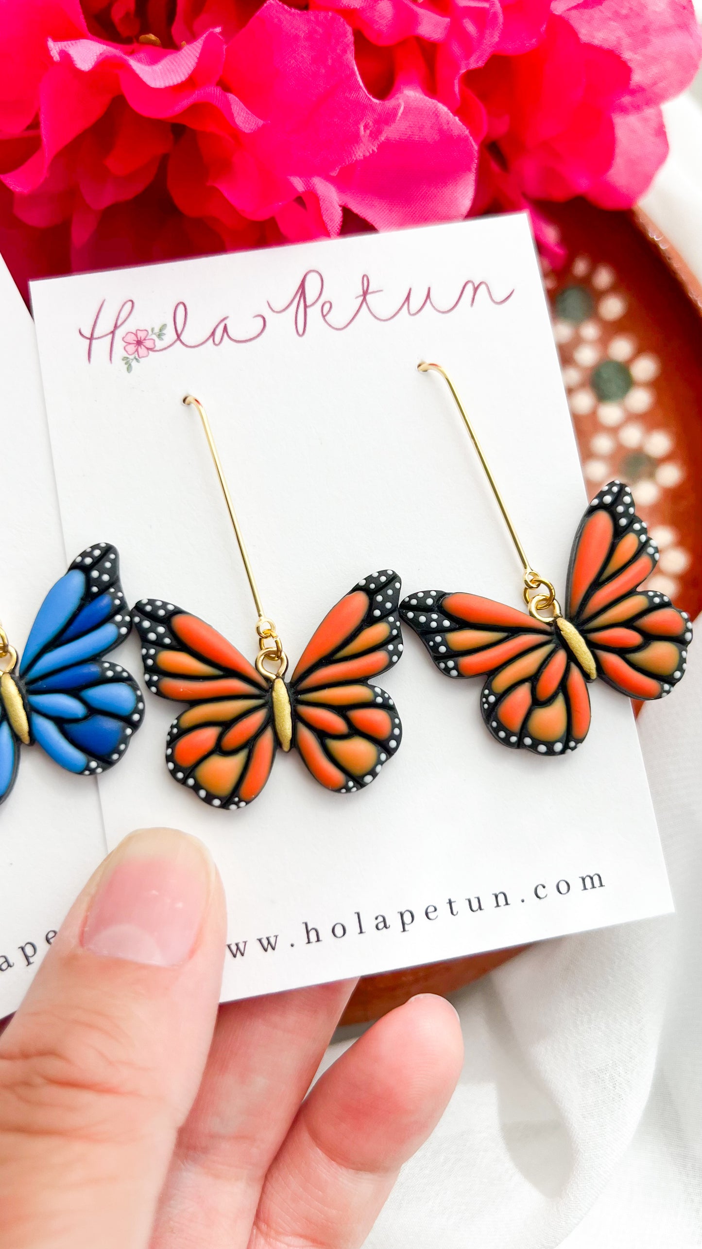 Monarch Butterly Dangle Earrings