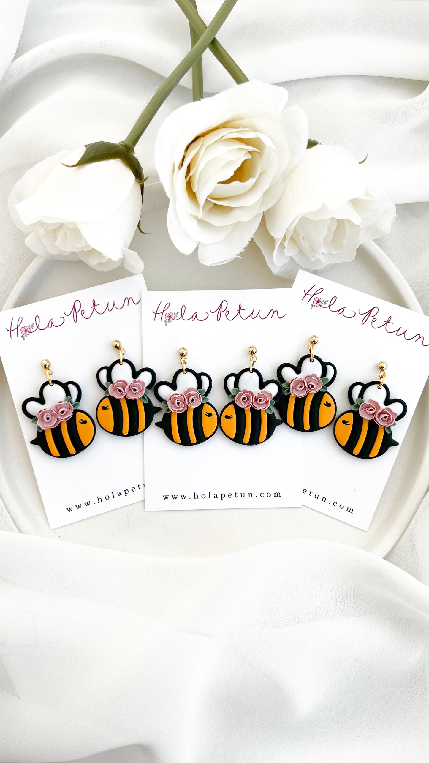 Floral Bee Earrings