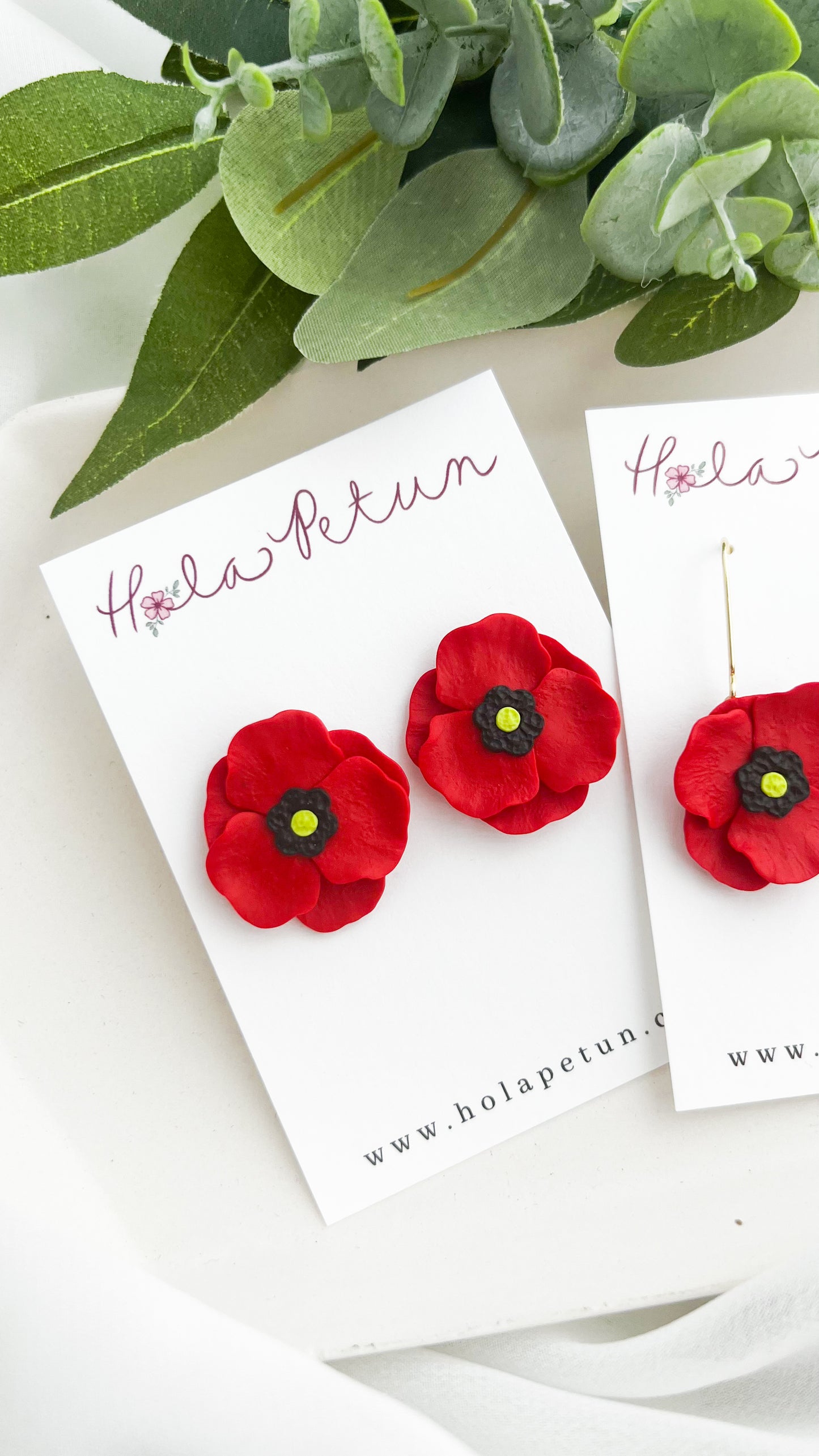 Red Poppy Earrings