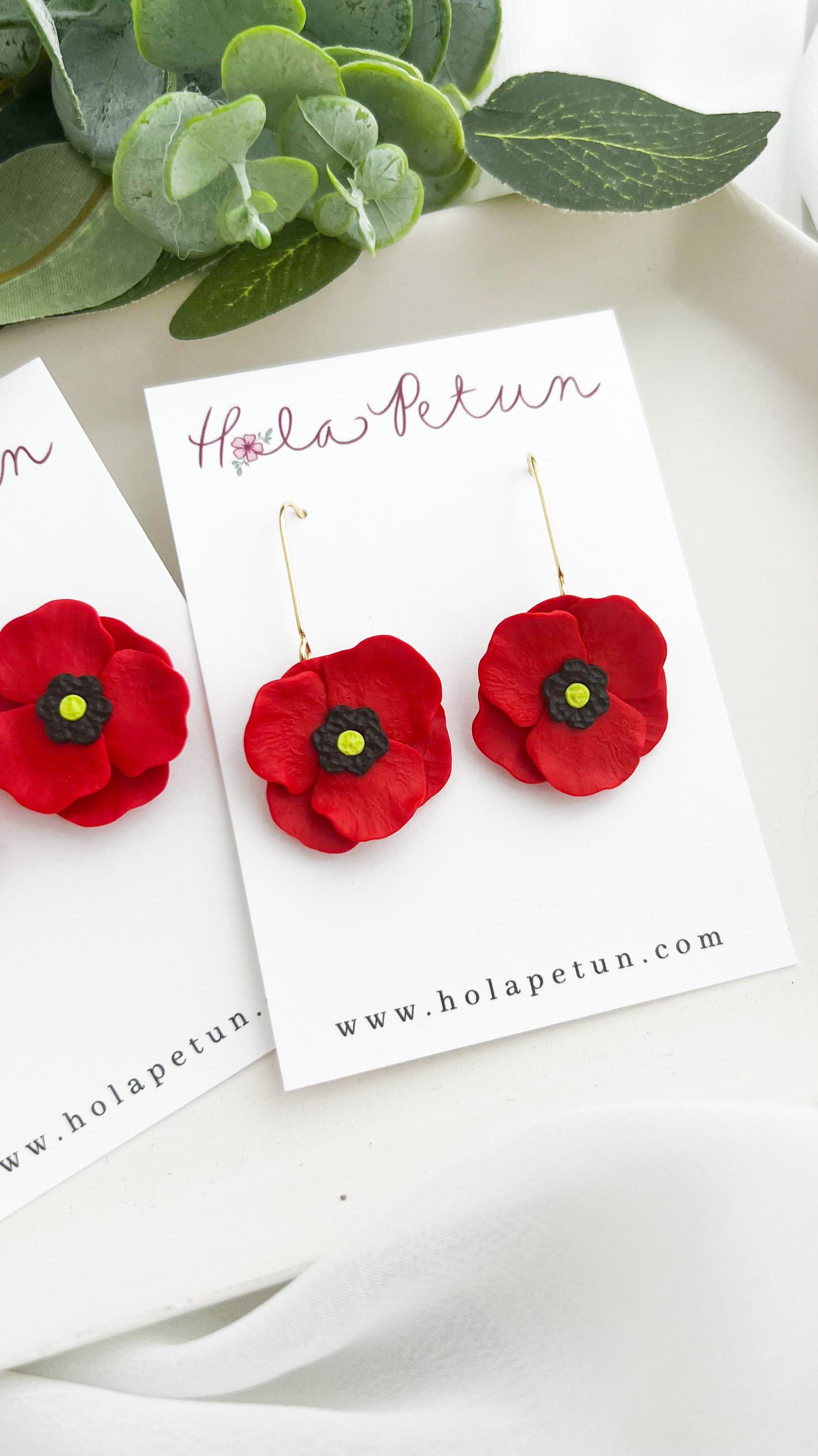 Red Poppy Earrings