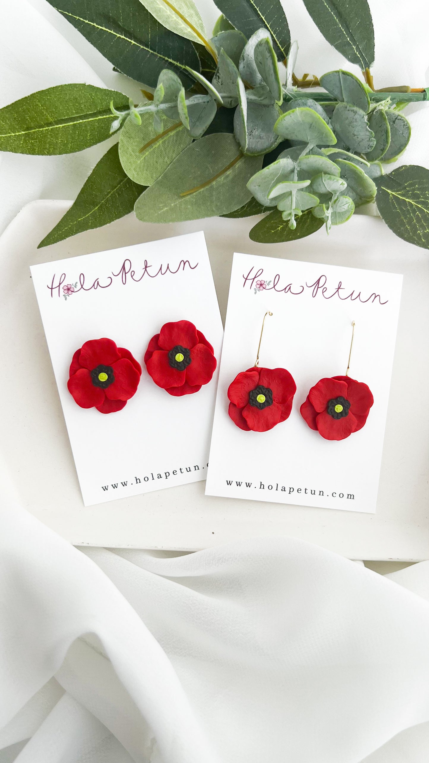 Red Poppy Earrings