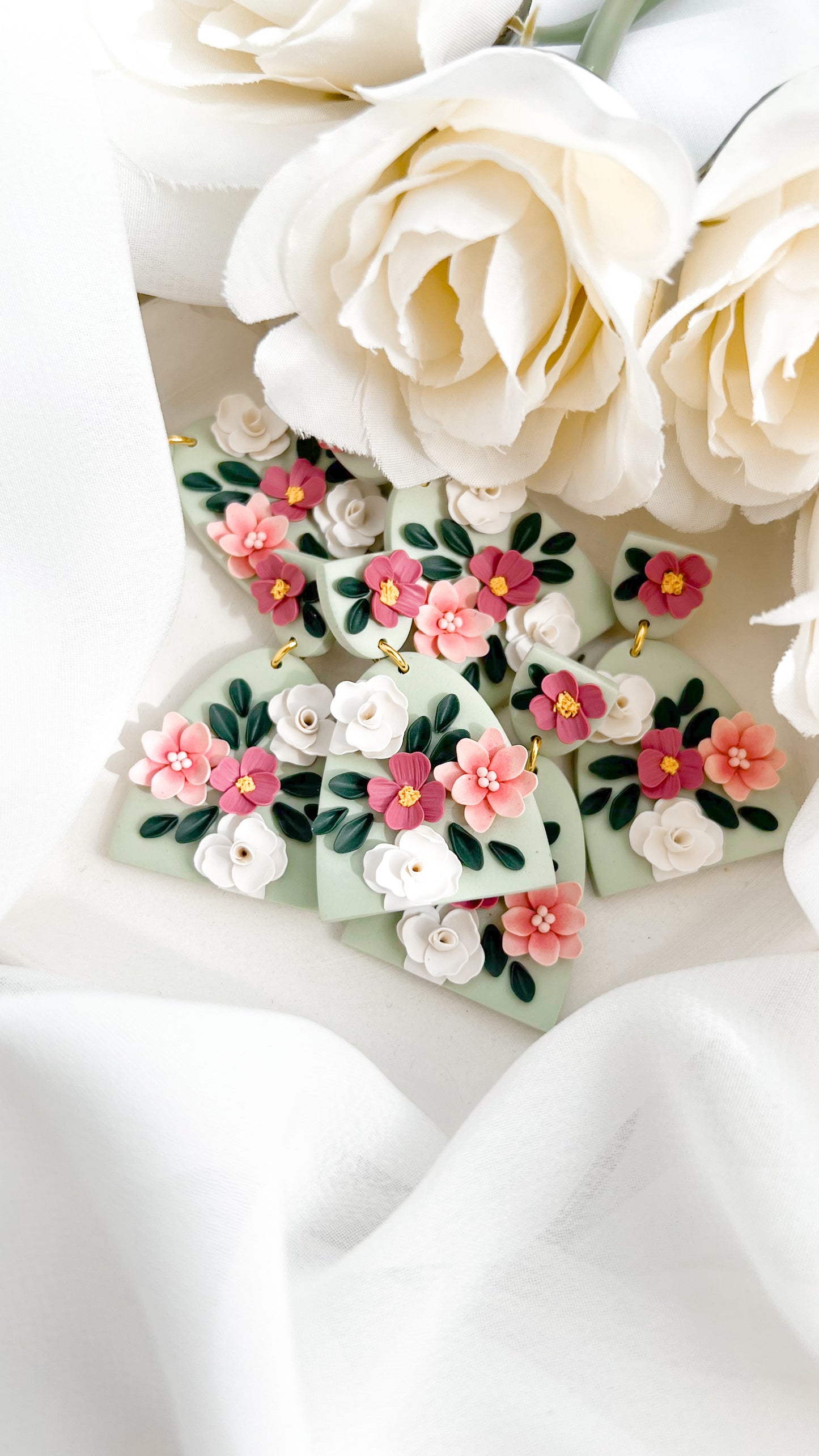 Sage Dome Floral Earrings