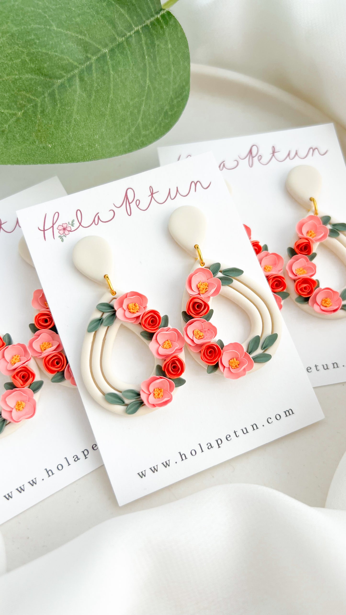 Yellow Teardrop Floral Earrings