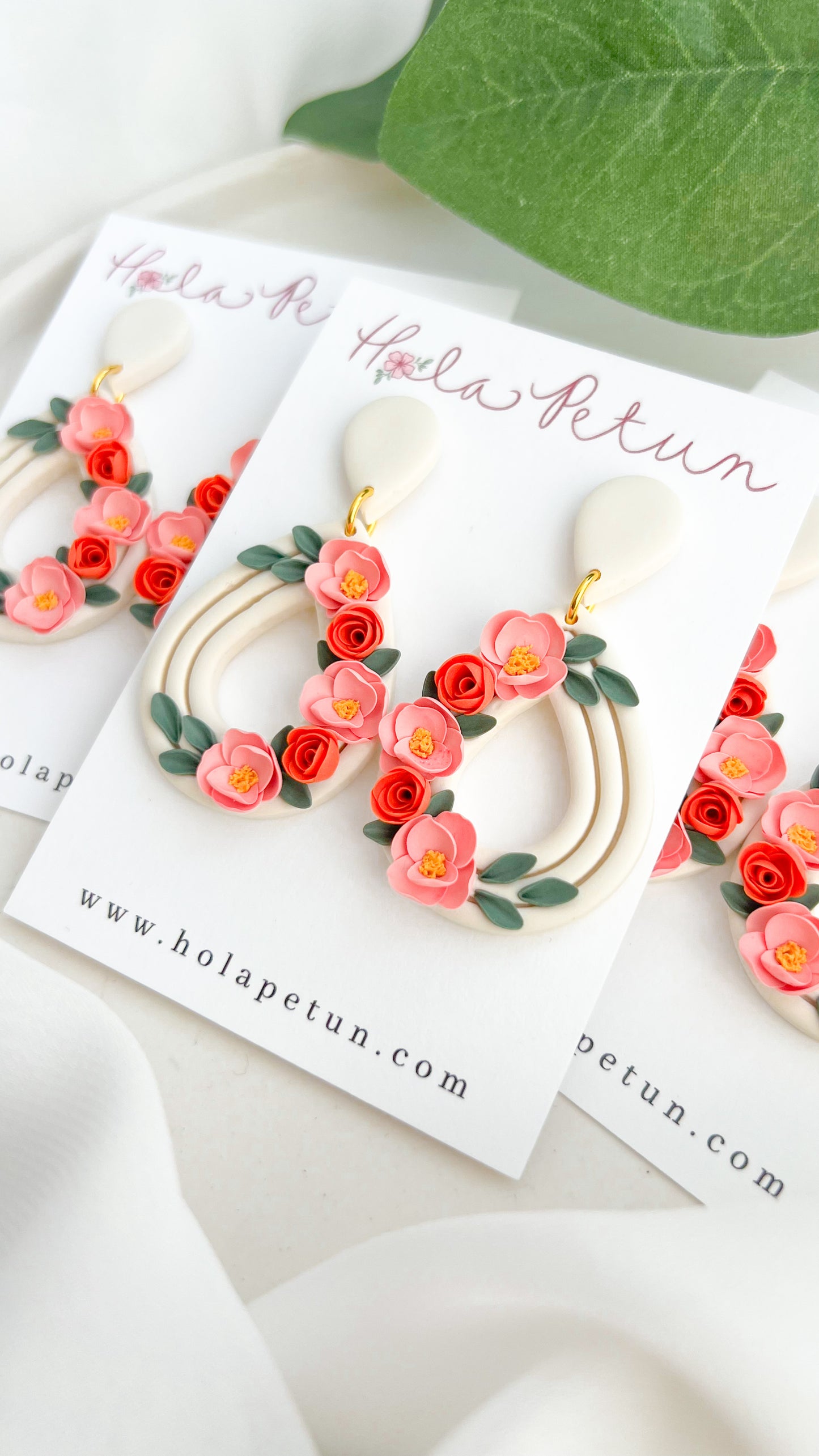 Yellow Teardrop Floral Earrings