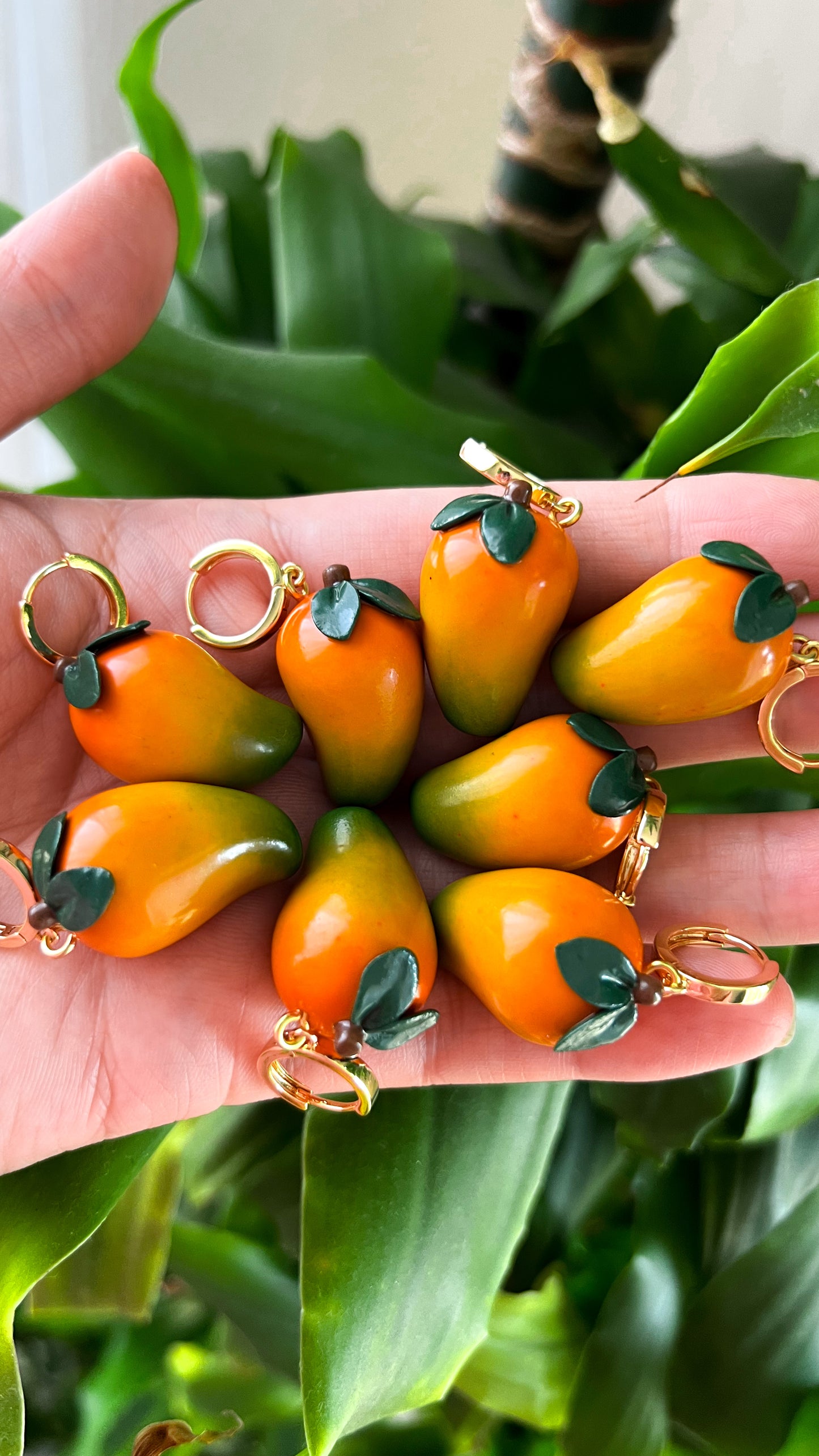 Mango Huggie Charm Earrings