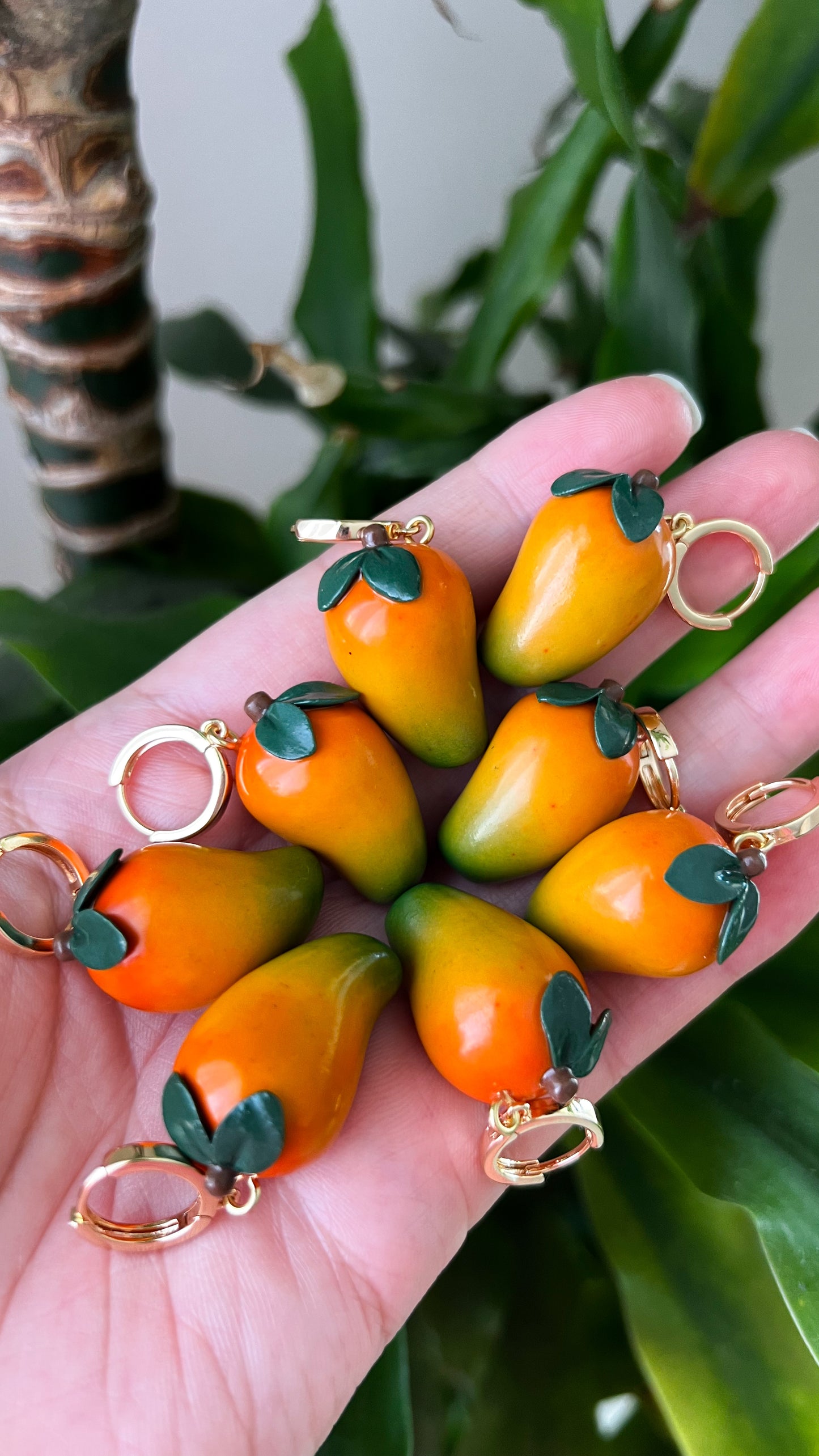 Mango Huggie Charm Earrings