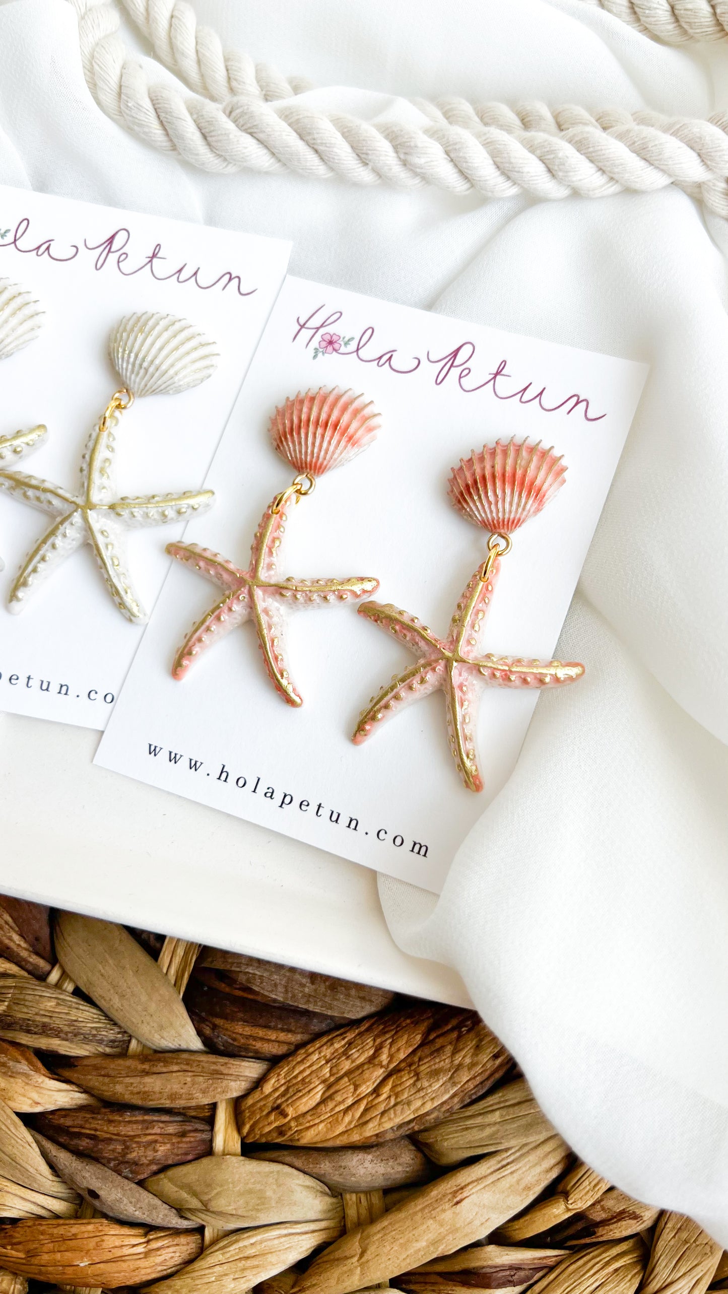 Starfish and Seashell Earrings