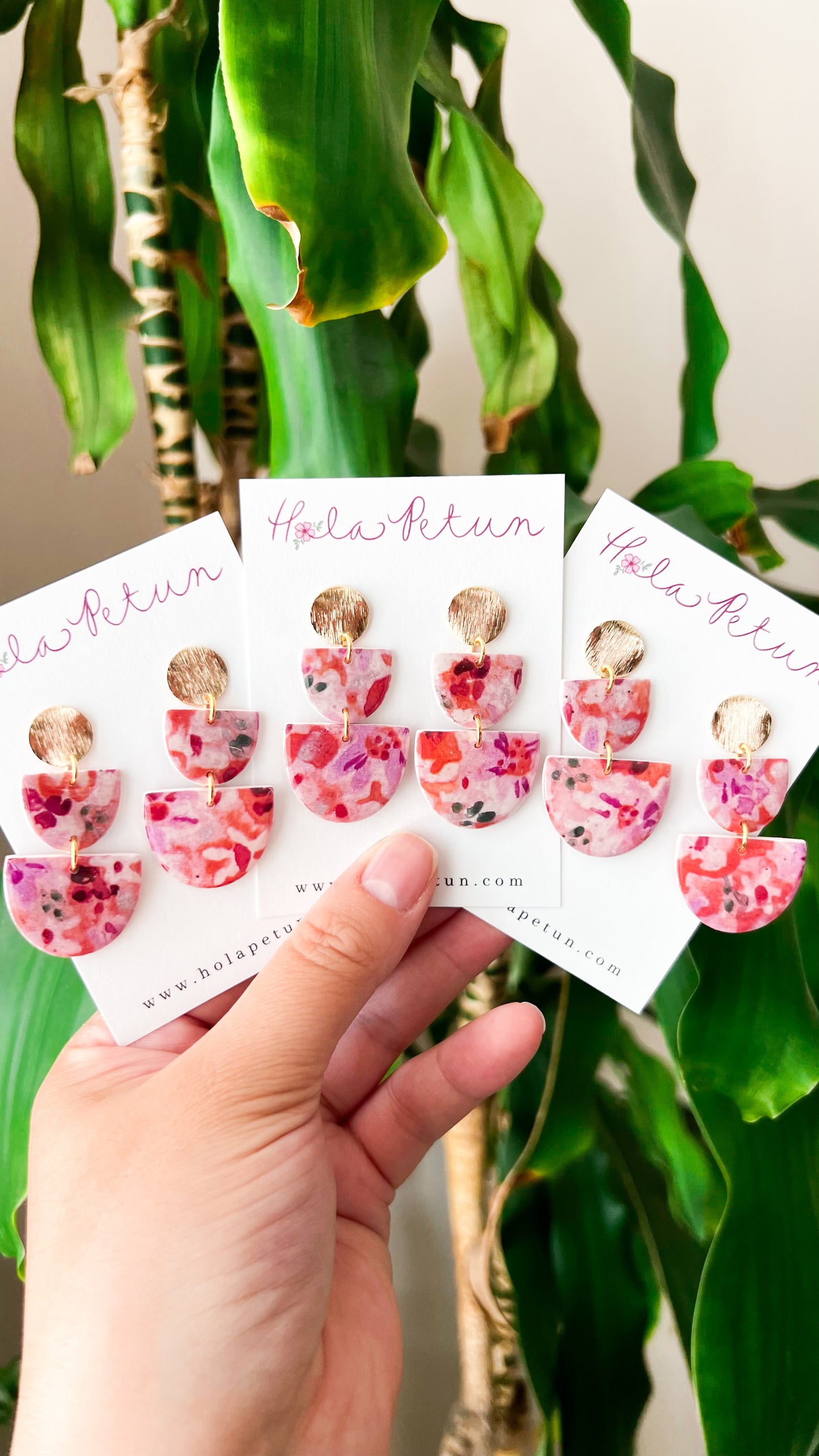 Tropical Floral Tiered Earrings