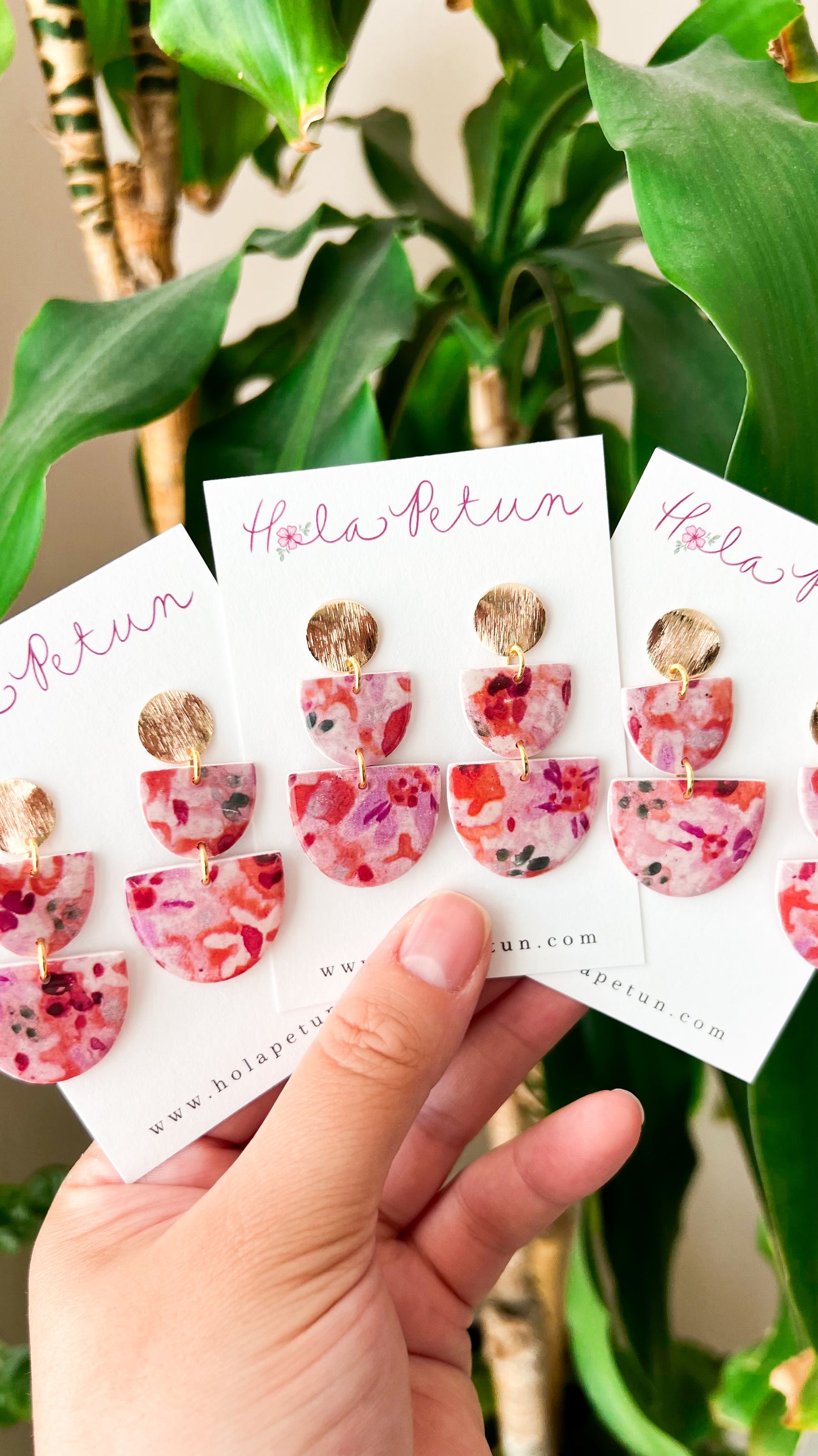 Tropical Floral Tiered Earrings