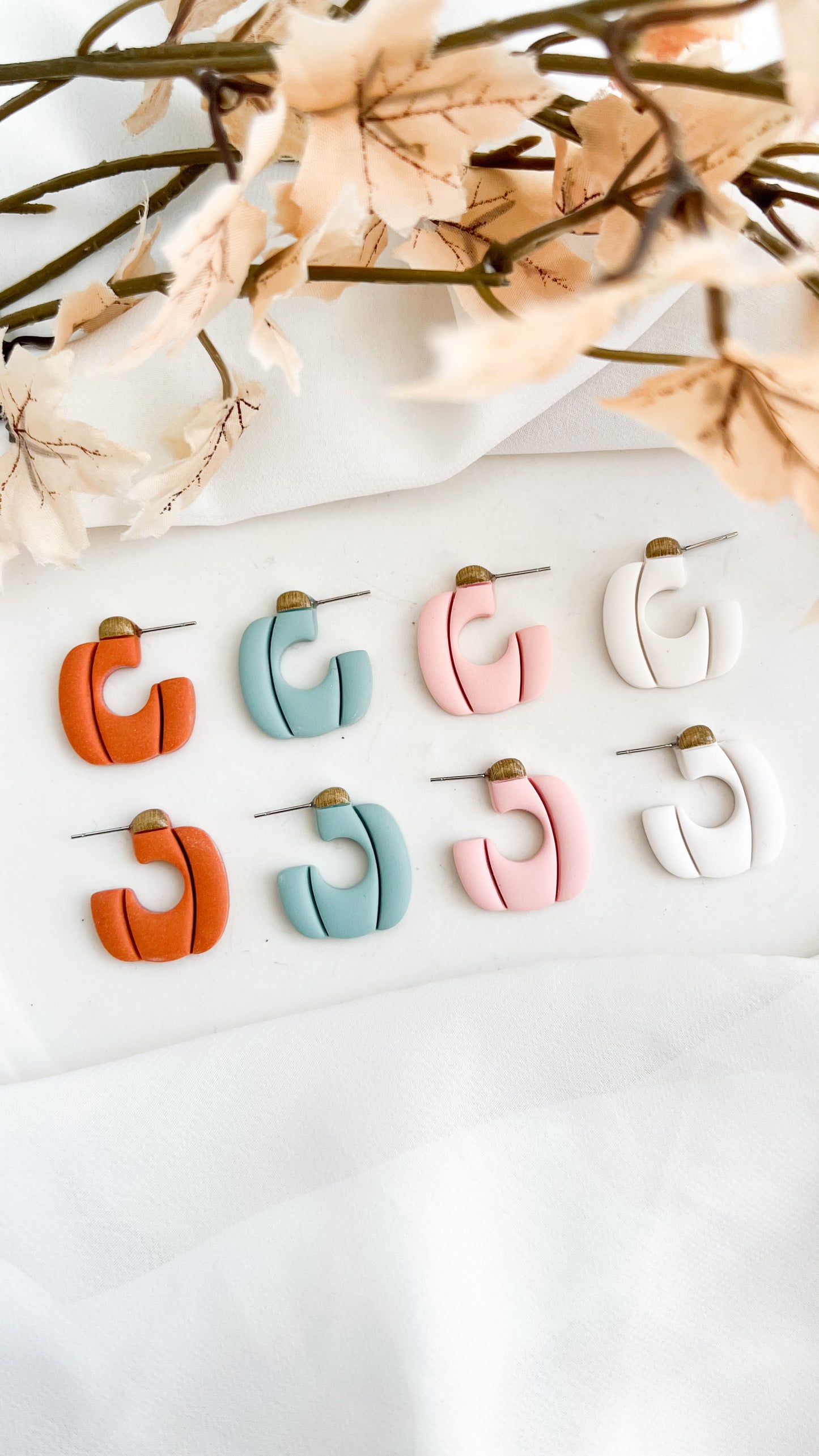 Pumpkin Hoop Earrings