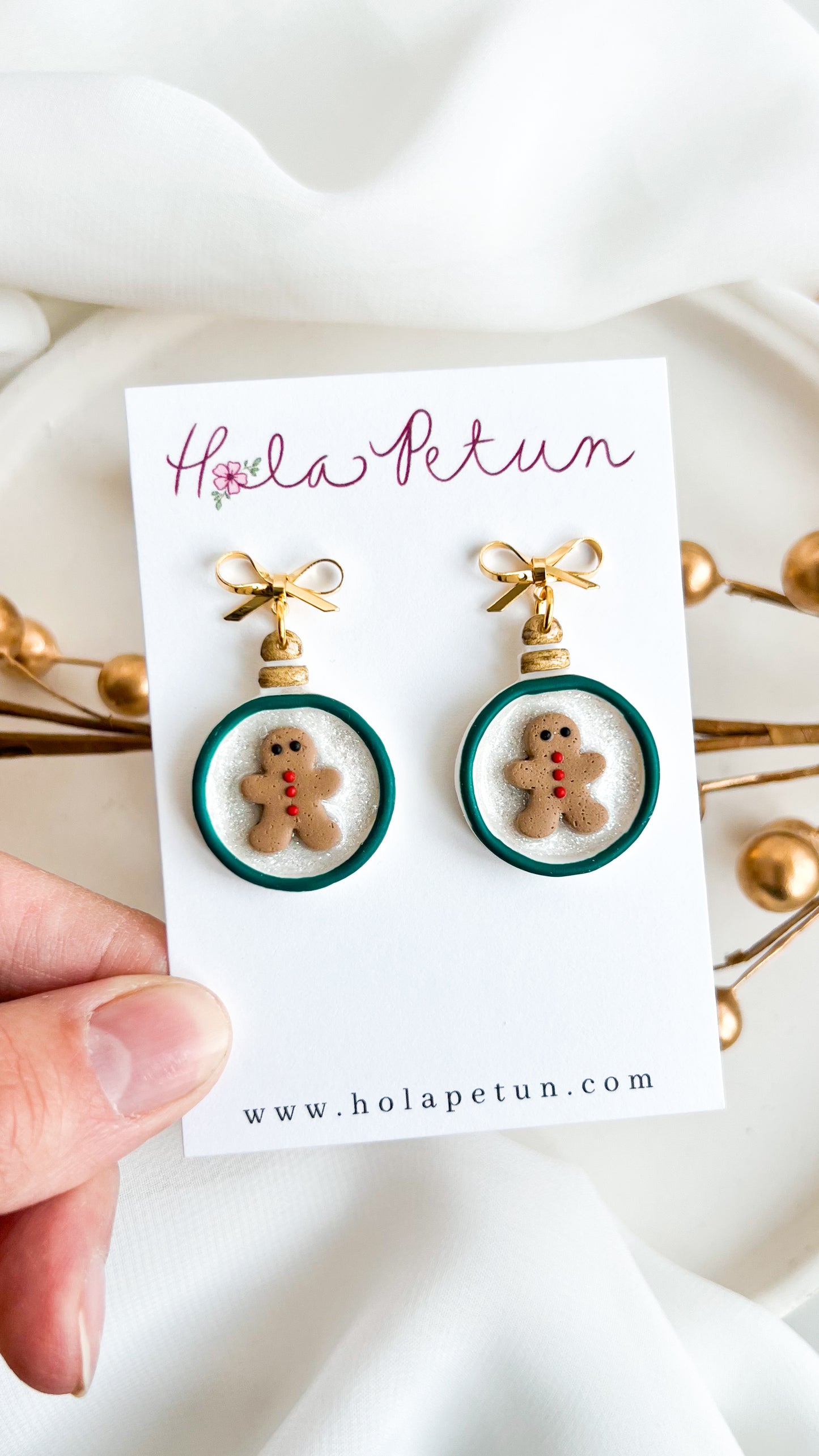 Gingerbread Man Ornament Earrings