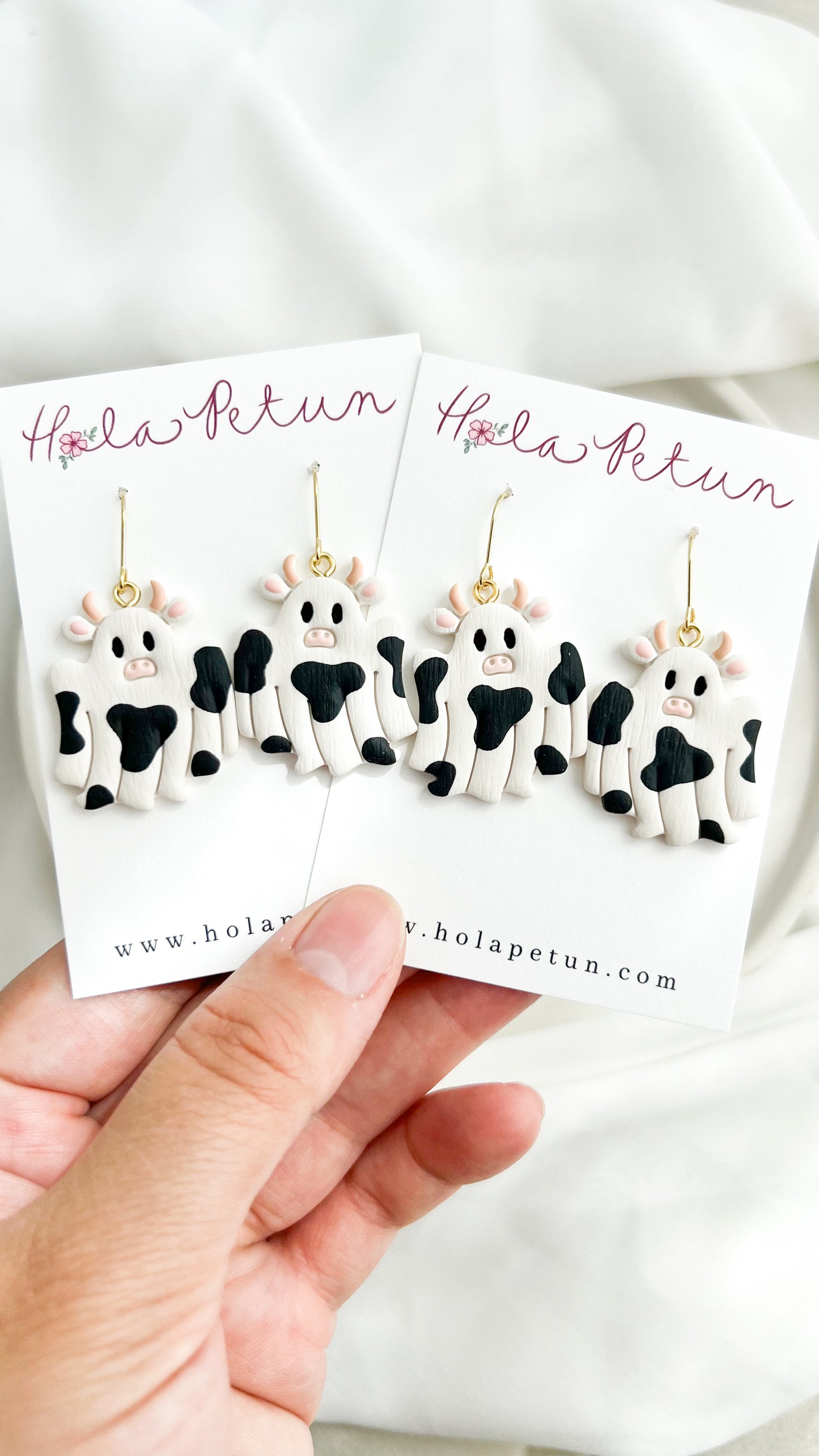 Boo Cow Ghost Earrings