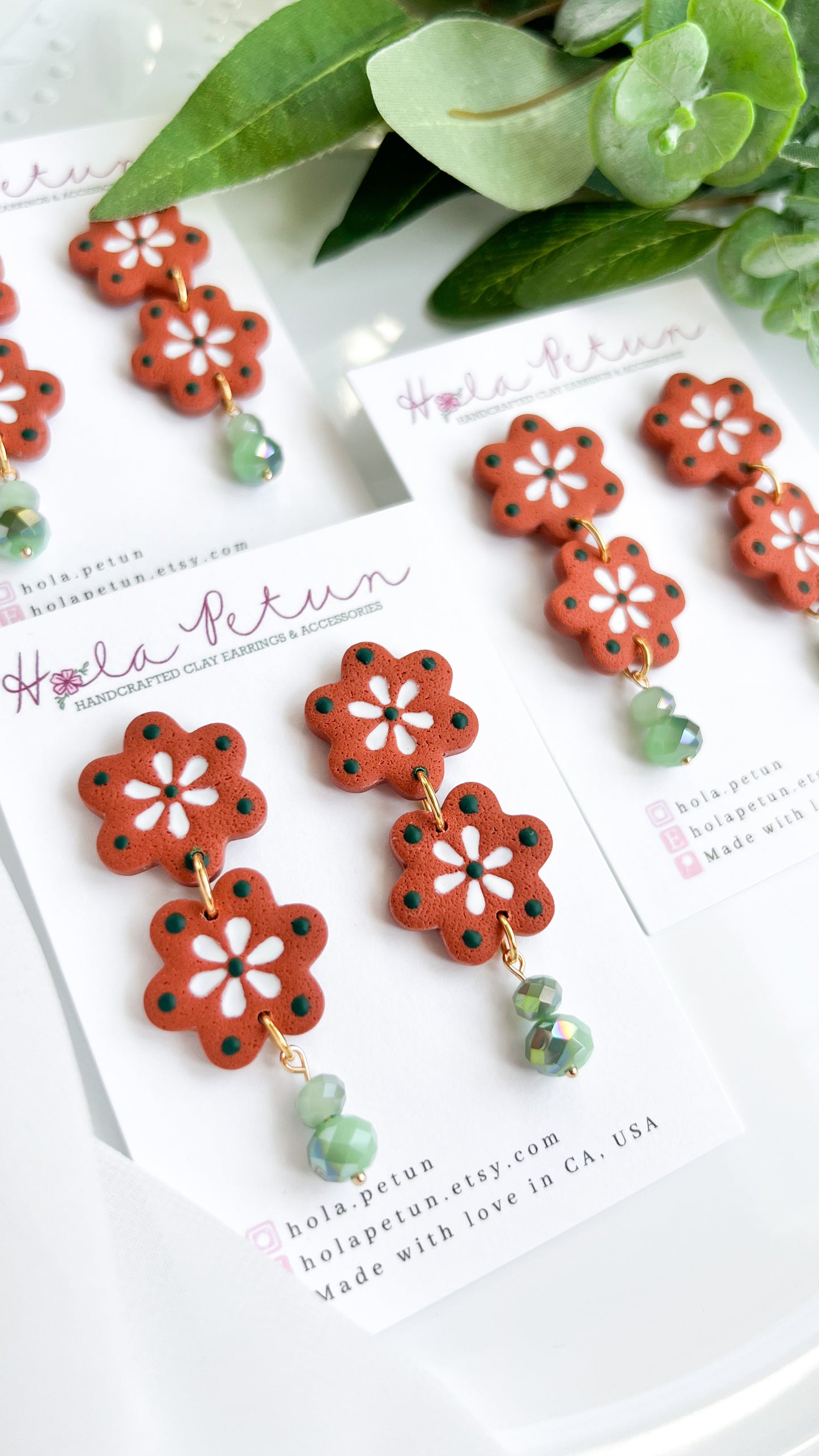 Olla de Barro Two-Tiered Flower Earrings