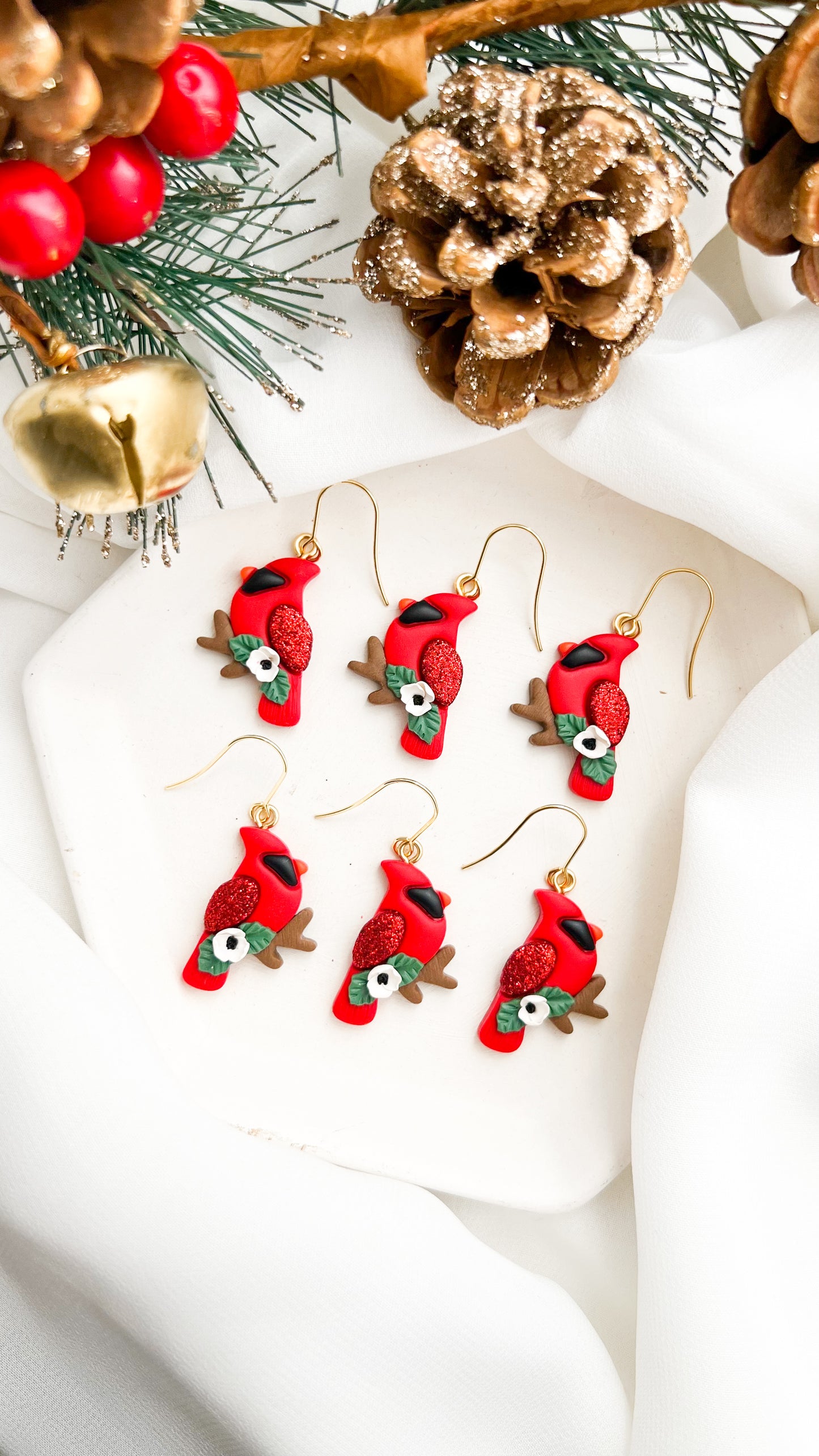 Cardinal Bird Earrings