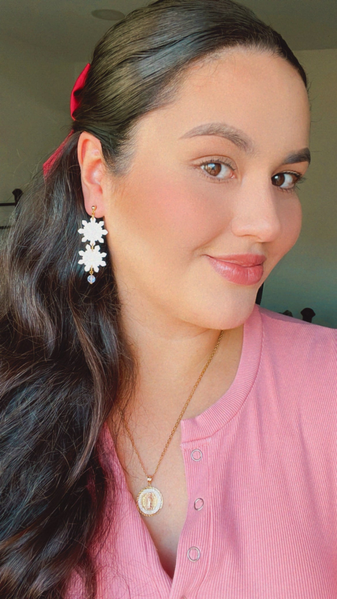 Tiered Snowflake Dangle Earrings