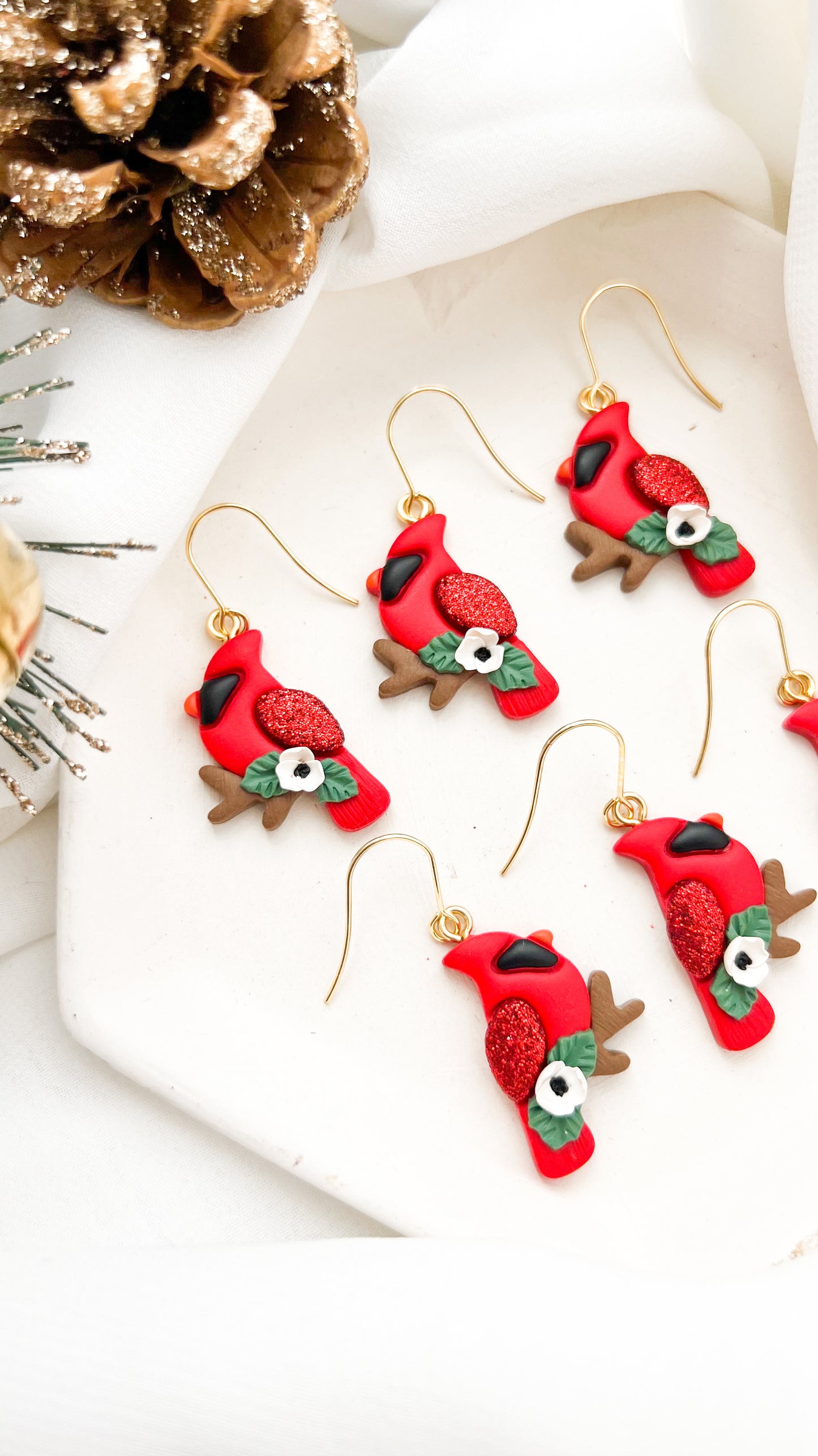 Cardinal Bird Earrings