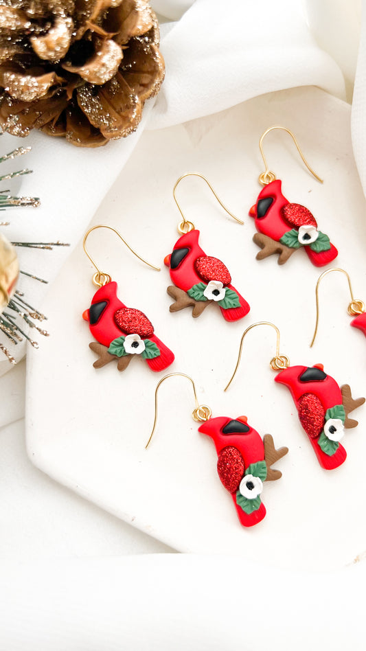 Cardinal Bird Earrings