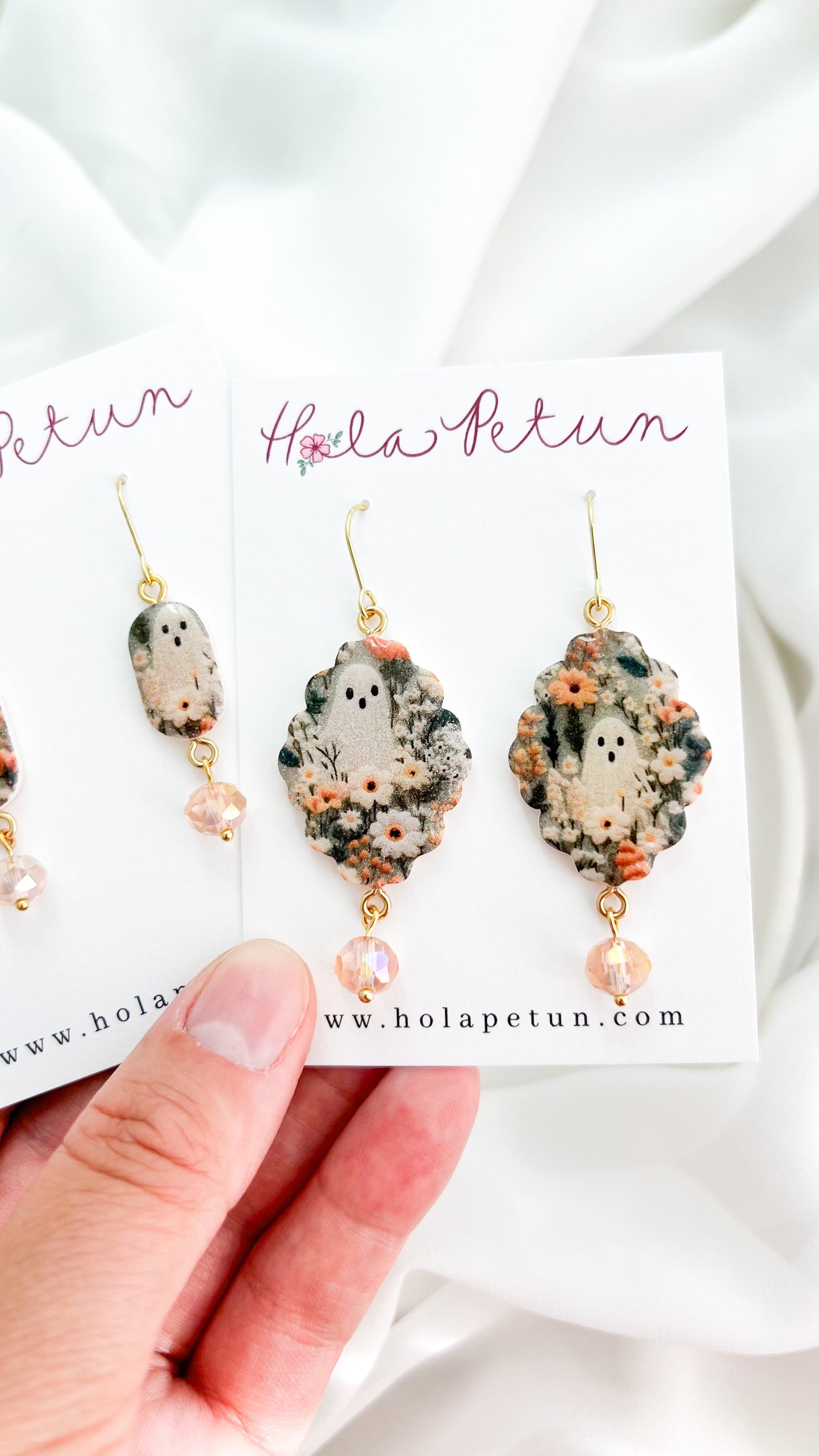 Flower Field Ghost Beaded Earrings