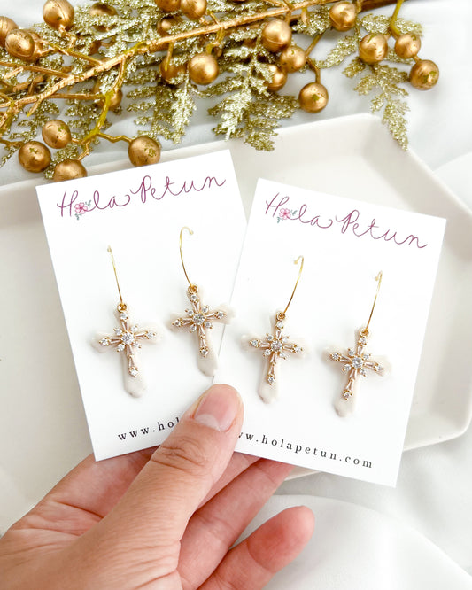 Cross Charm Earrings