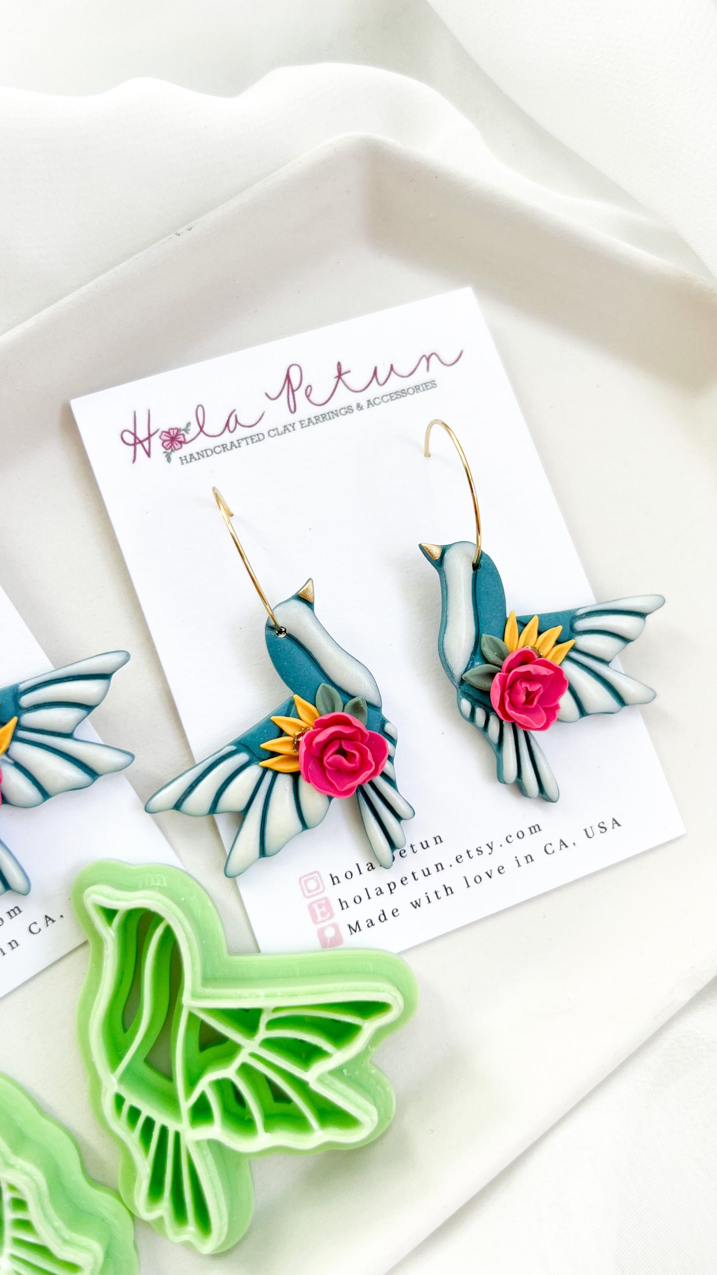 Floral Hummingbird Earrings