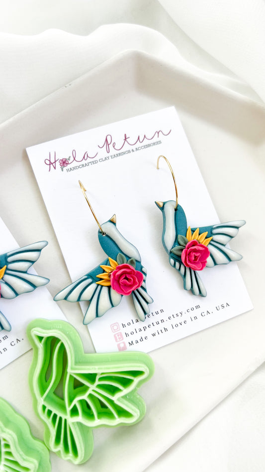 Floral Hummingbird Earrings