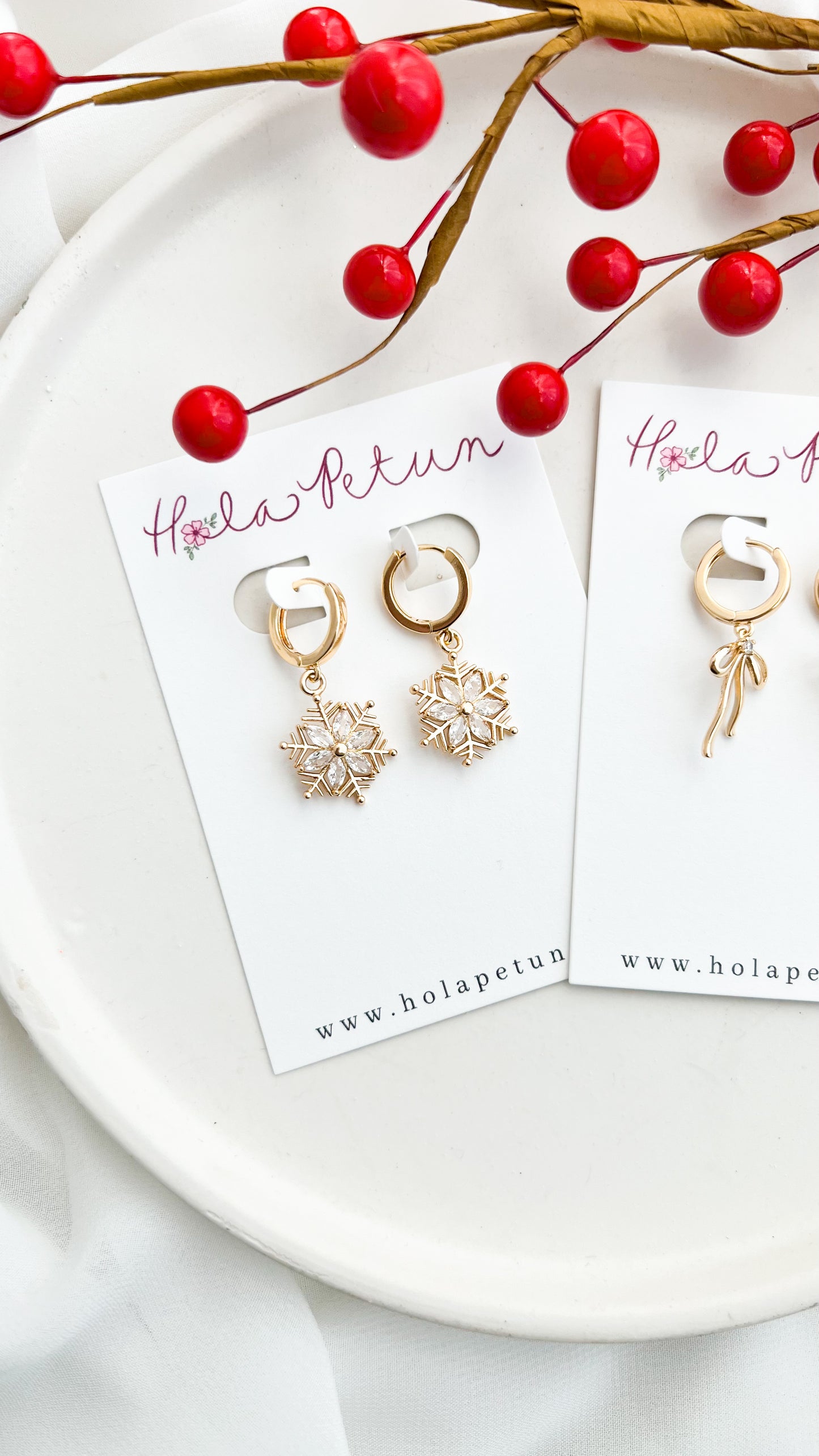 Holiday Gold Huggie Earrings