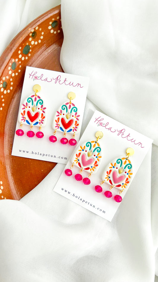 Corazon Sagrado Beaded Earrings