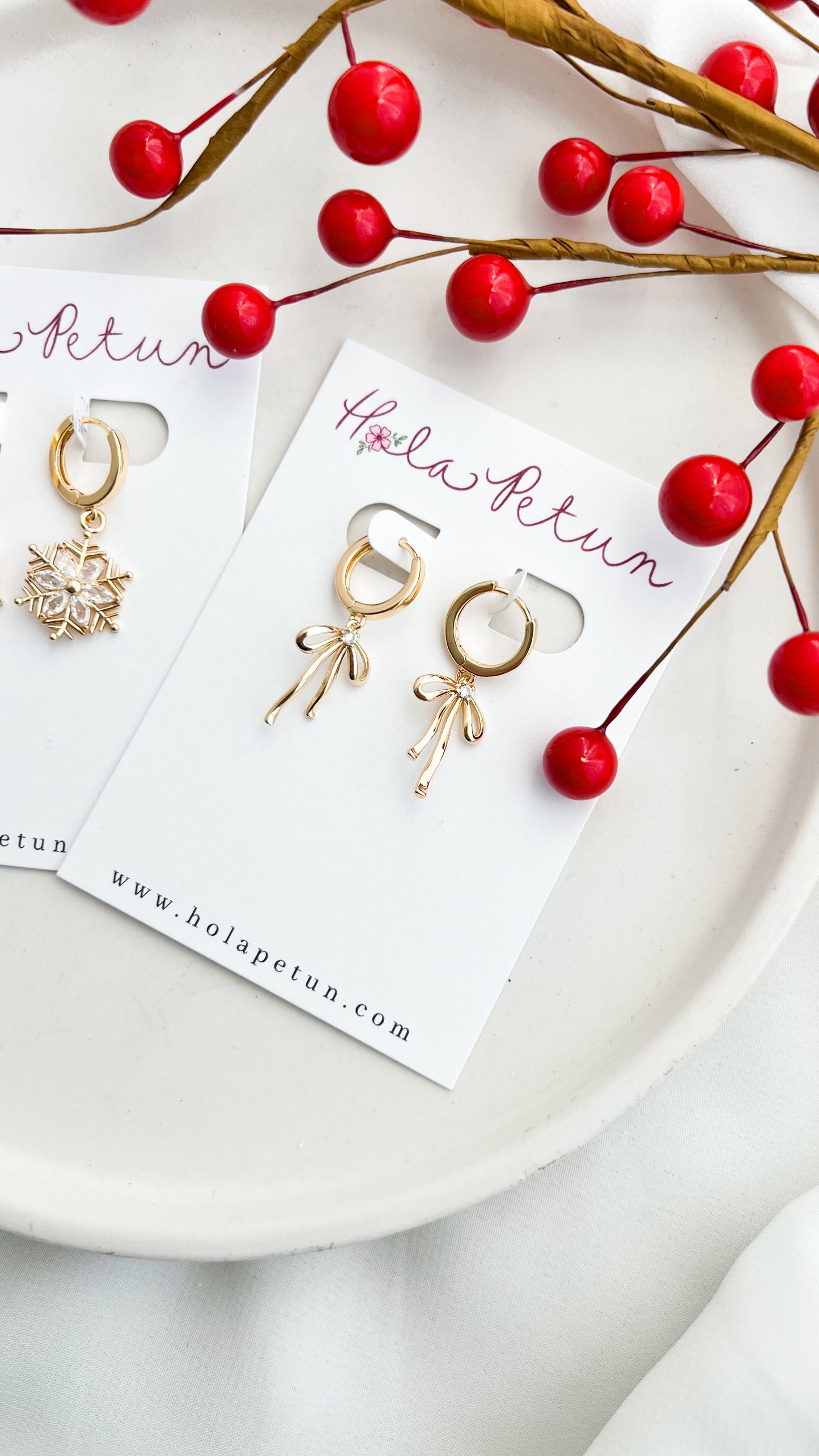 Holiday Gold Huggie Earrings