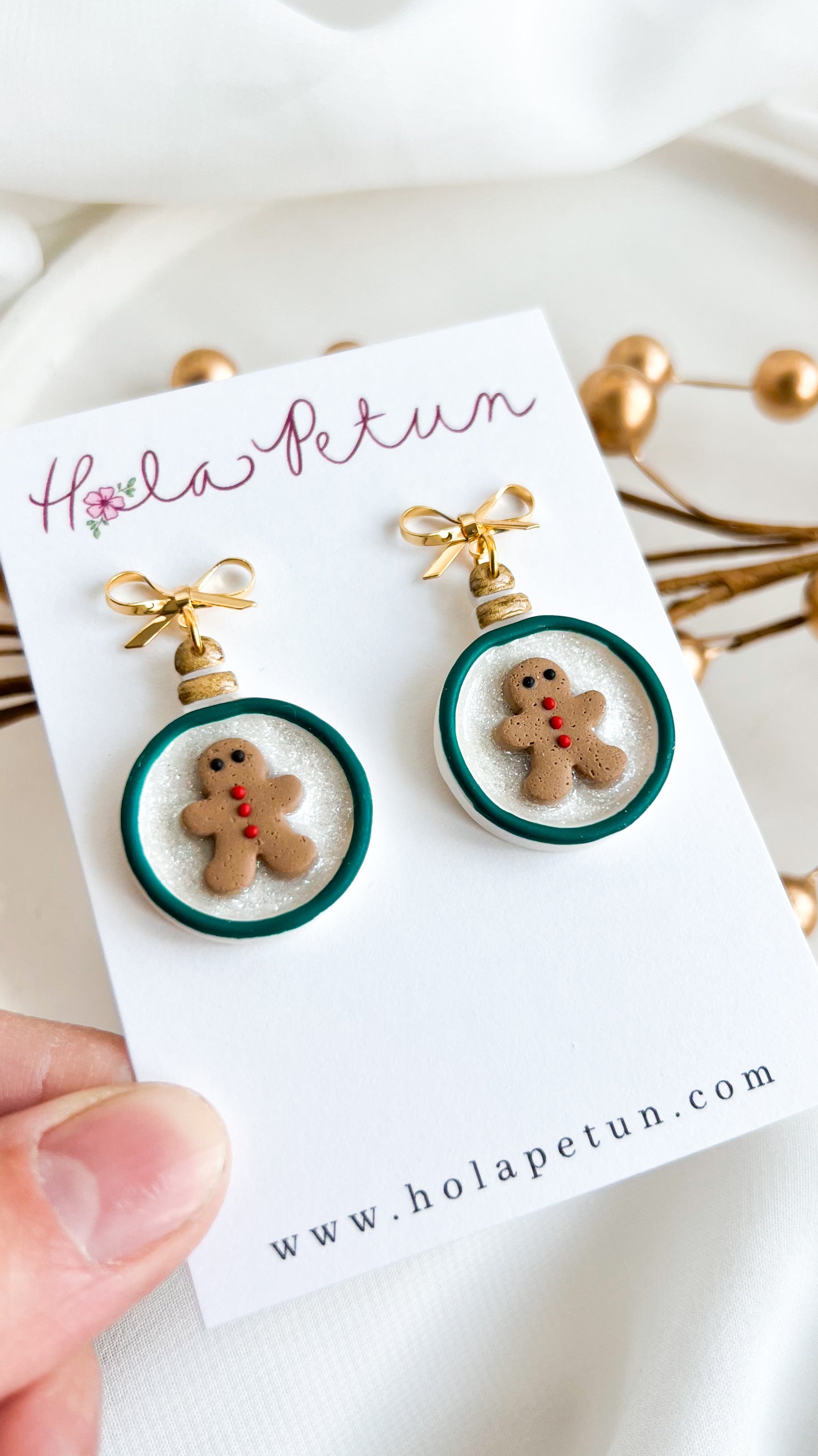 Gingerbread Man Ornament Earrings