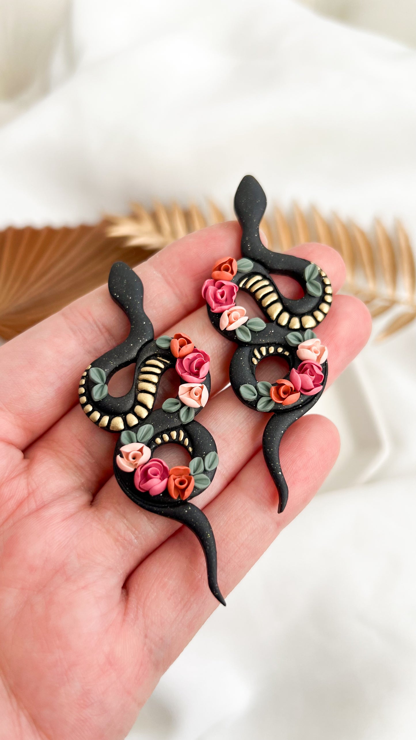 Fall Floral Snake Earrings