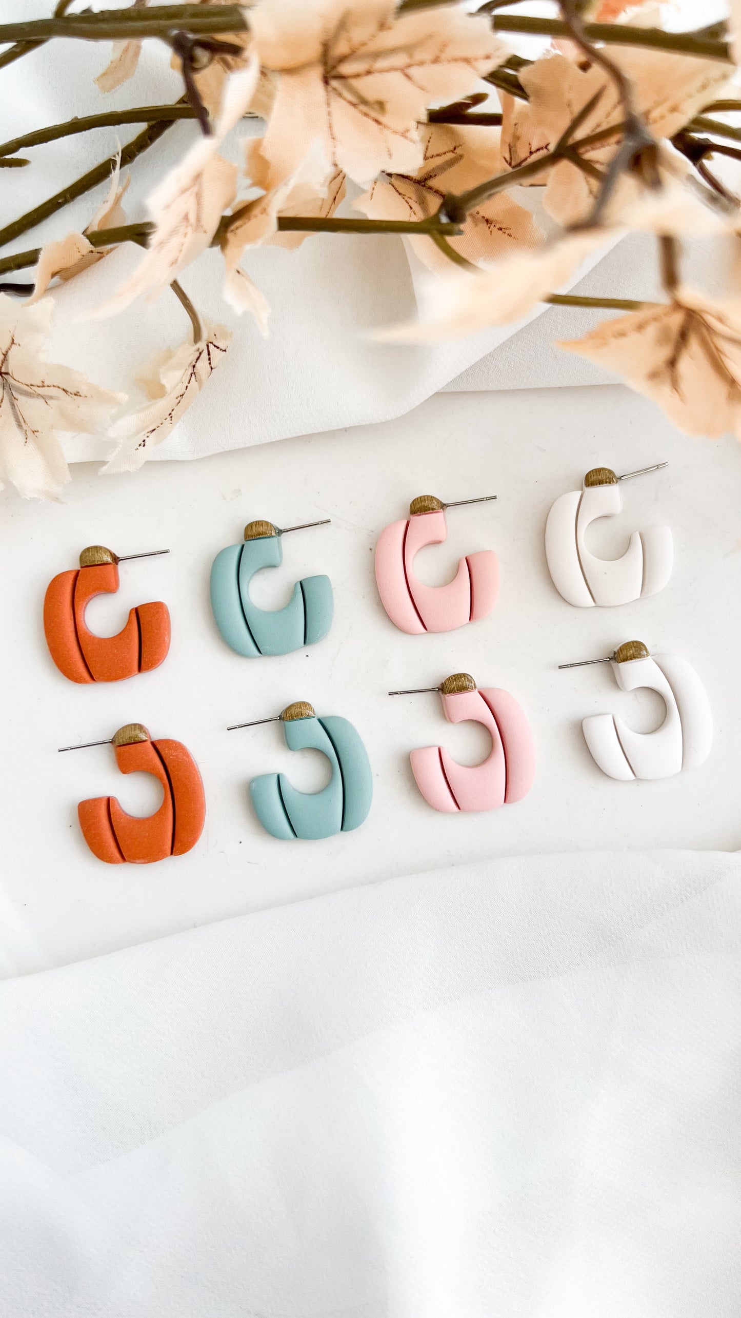 Pumpkin Hoop Earrings